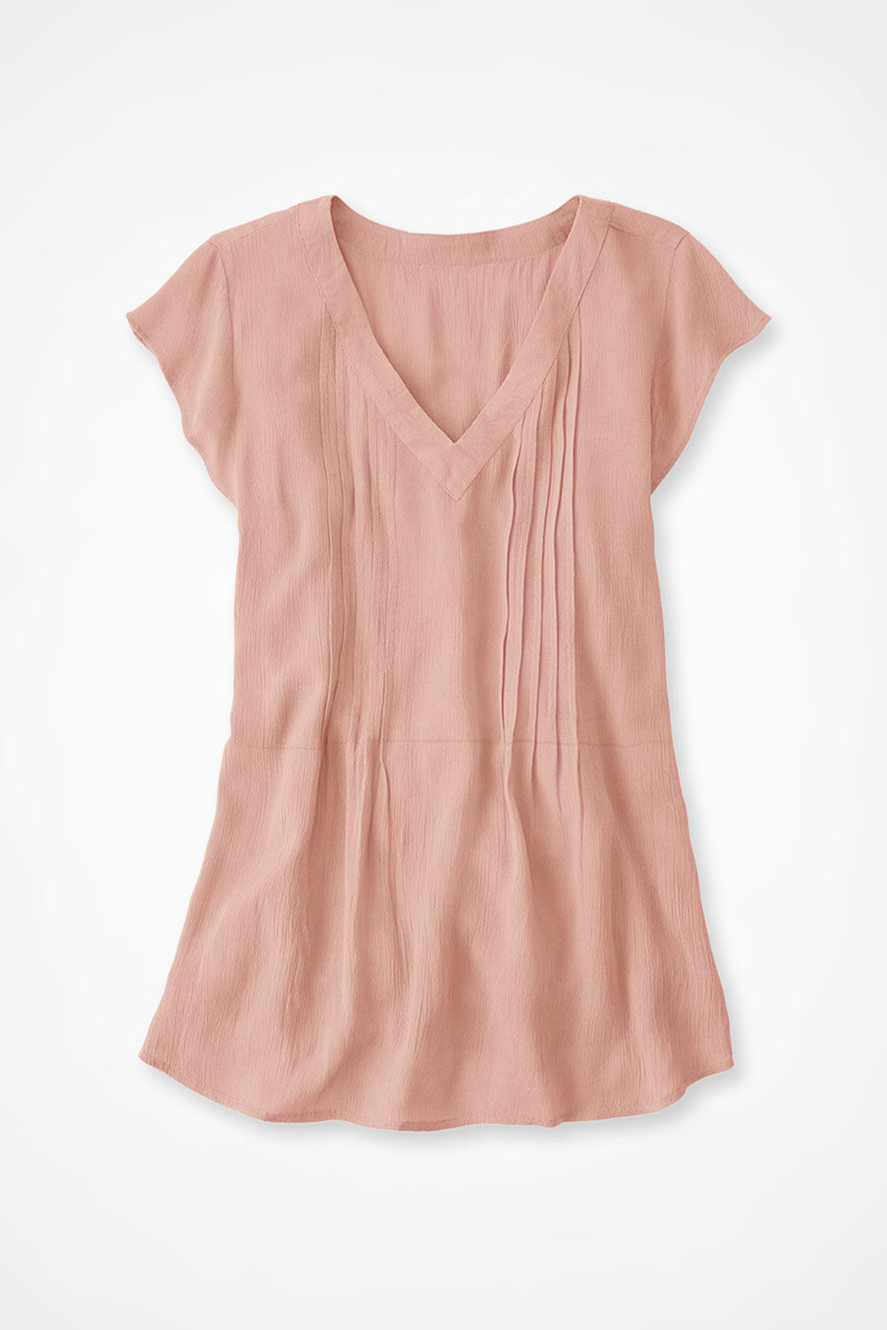 Solstice Tuck-and-Release Cap-Sleeve Blouse
