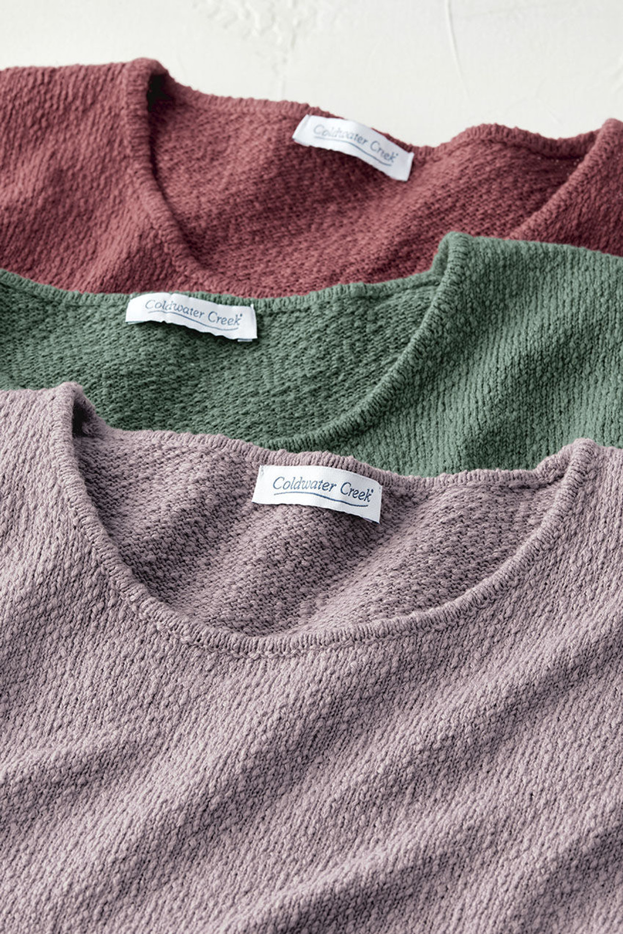 Cotton Slub Scoopneck Sweater