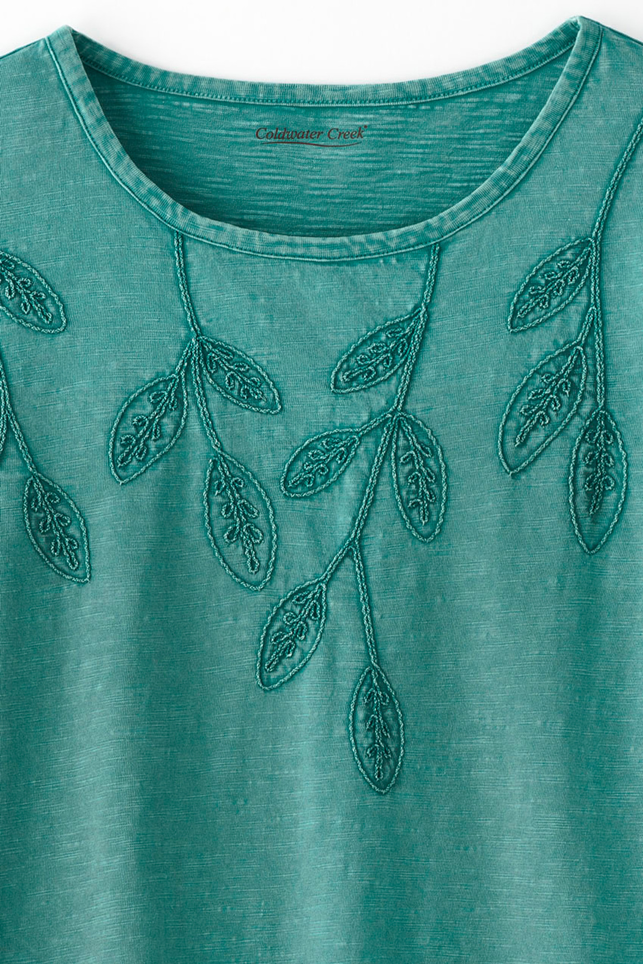 Leaf Embroidered Tee