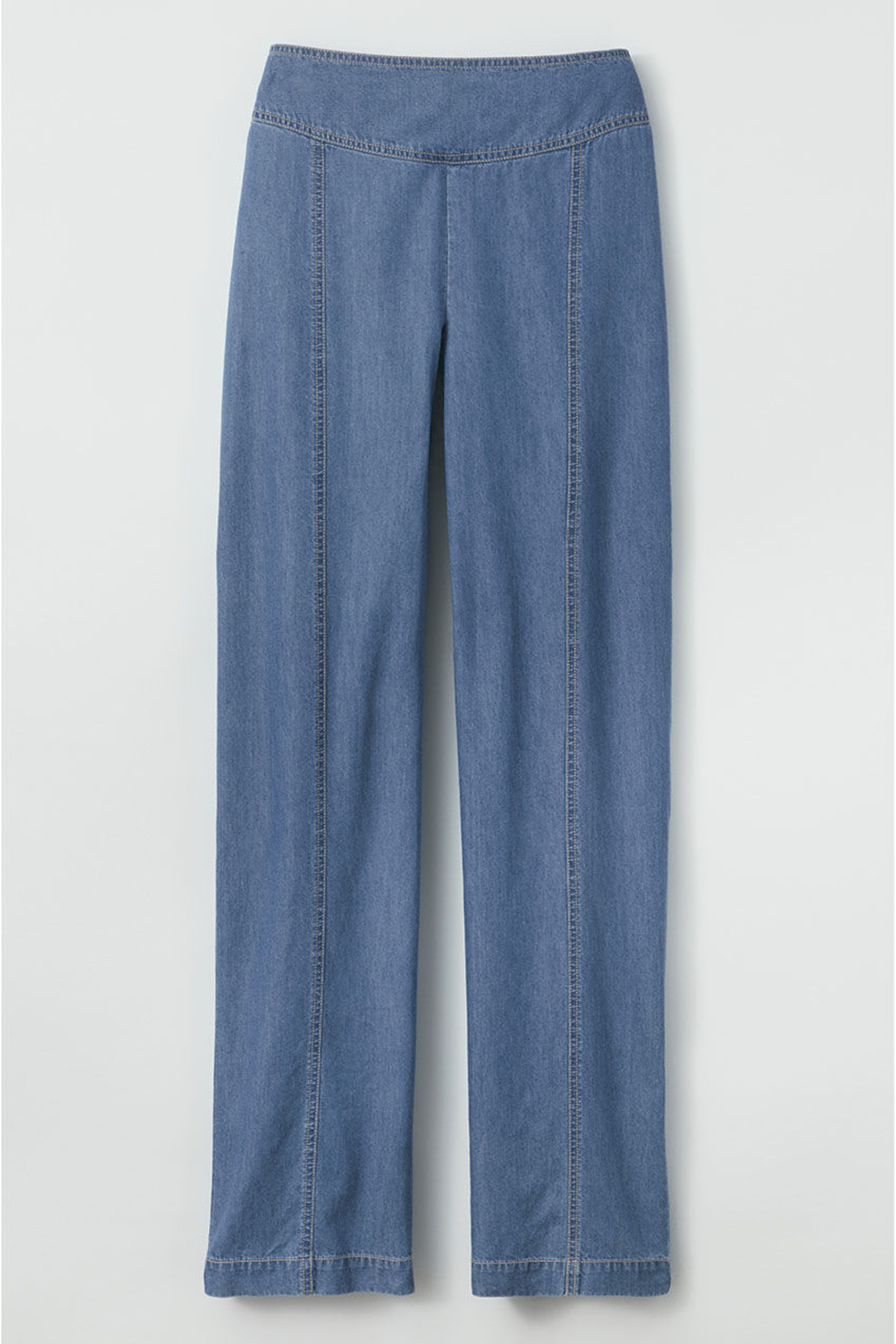 Seamed Wide-Leg Jeans