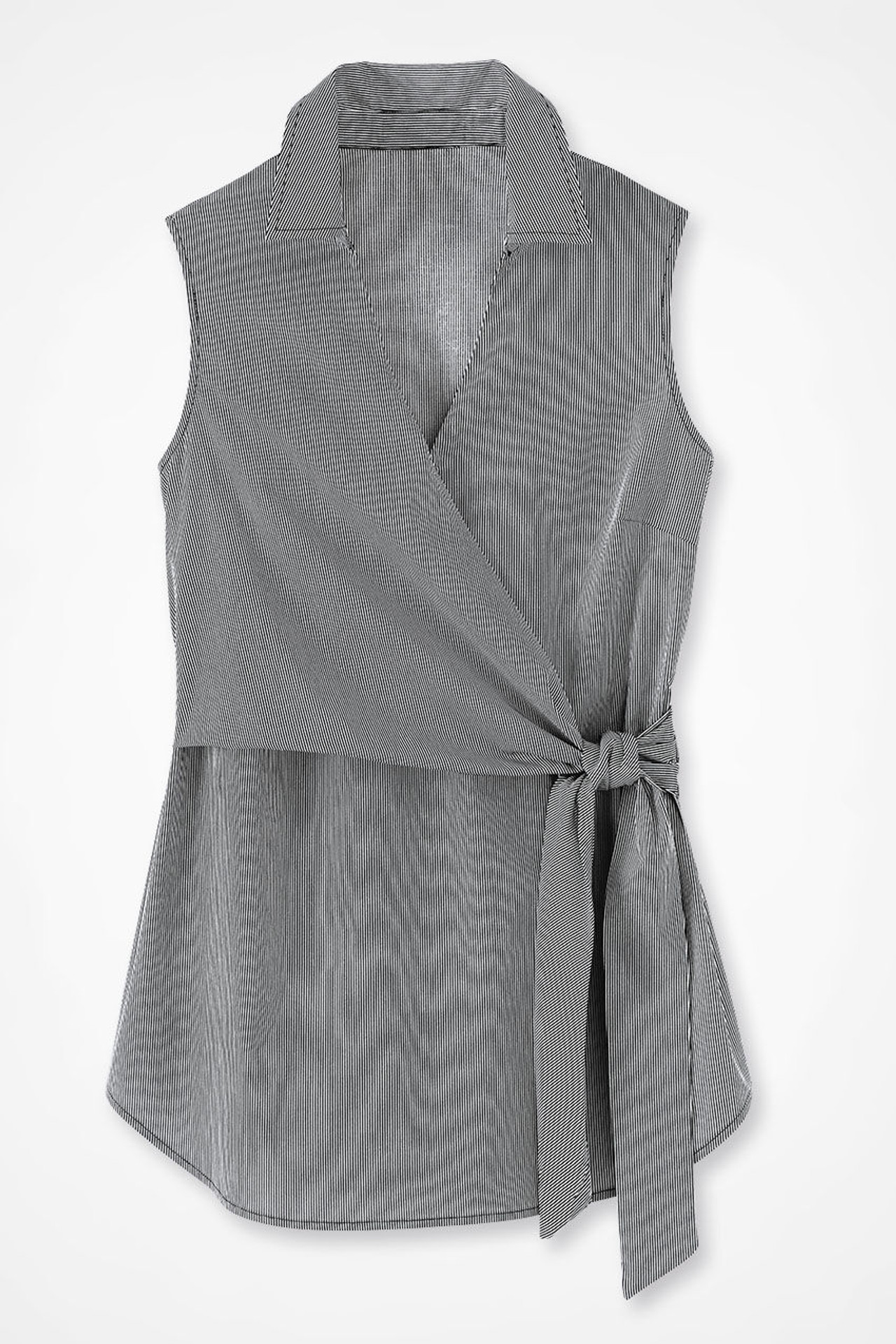 Striped Side-Tie Easy Care Shirt