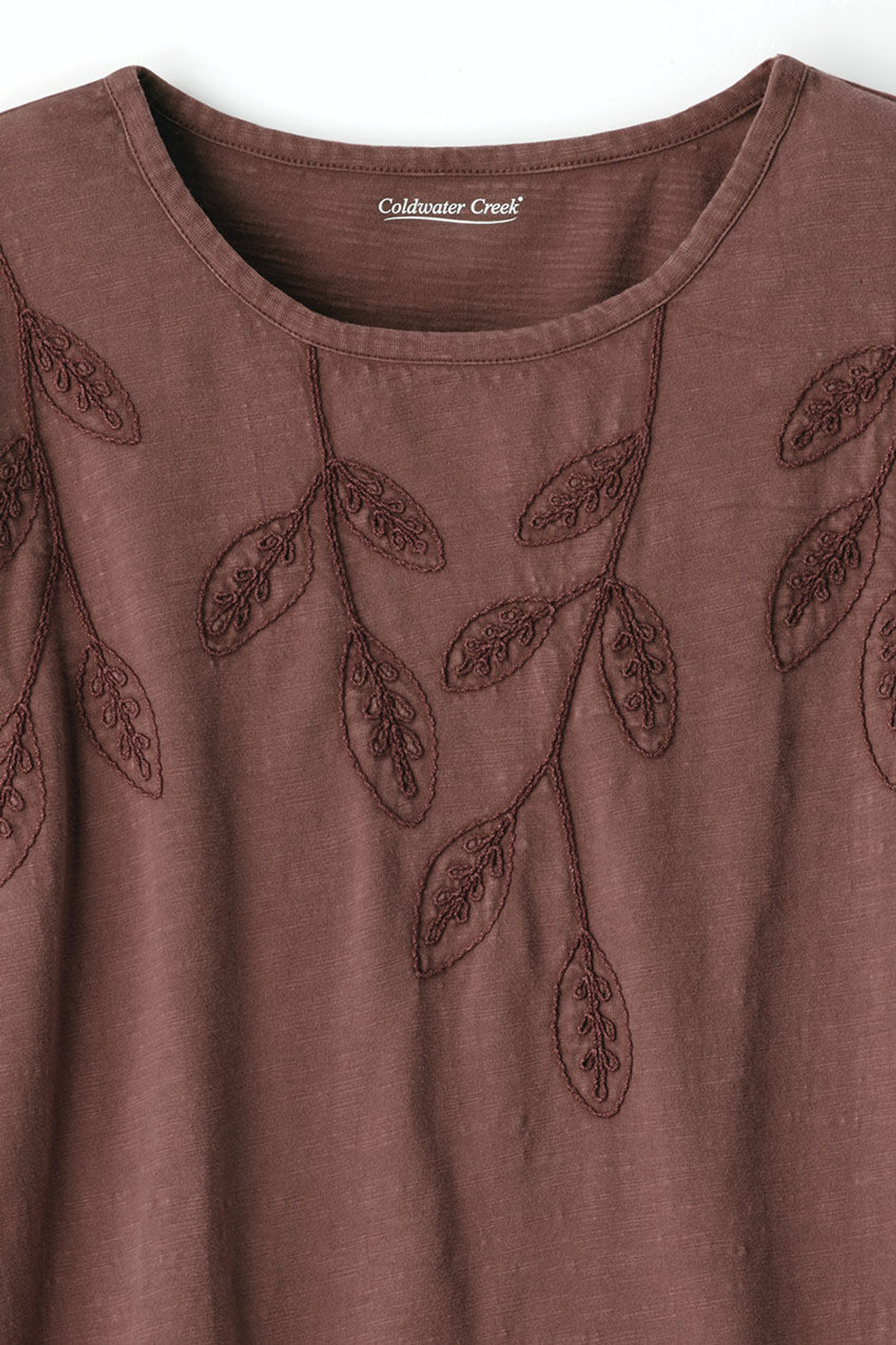 Leaf Embroidered Tee