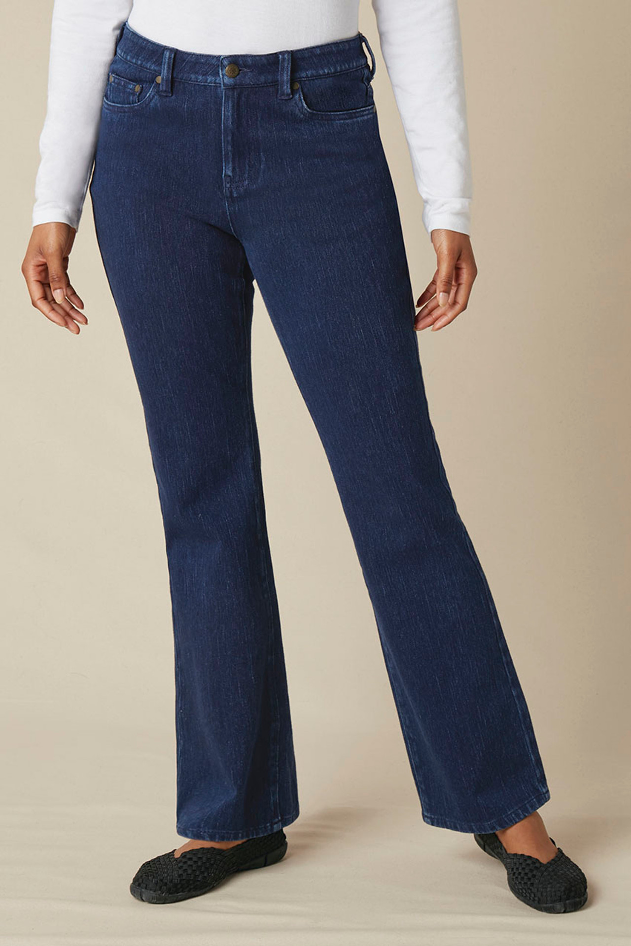 Knit Mid Rise Bootcut Jeans