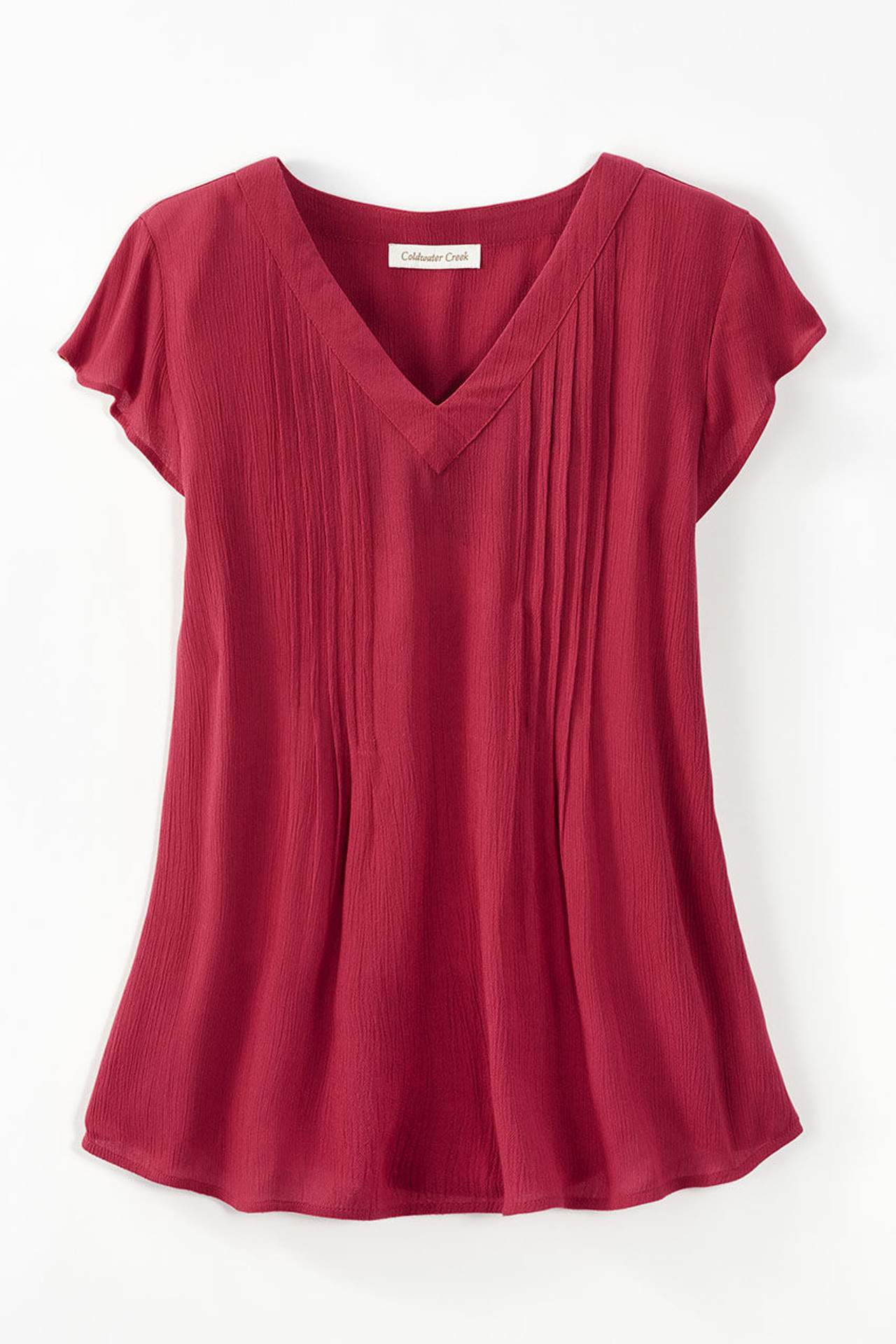 Solstice Tuck-and-Release Cap-Sleeve Blouse