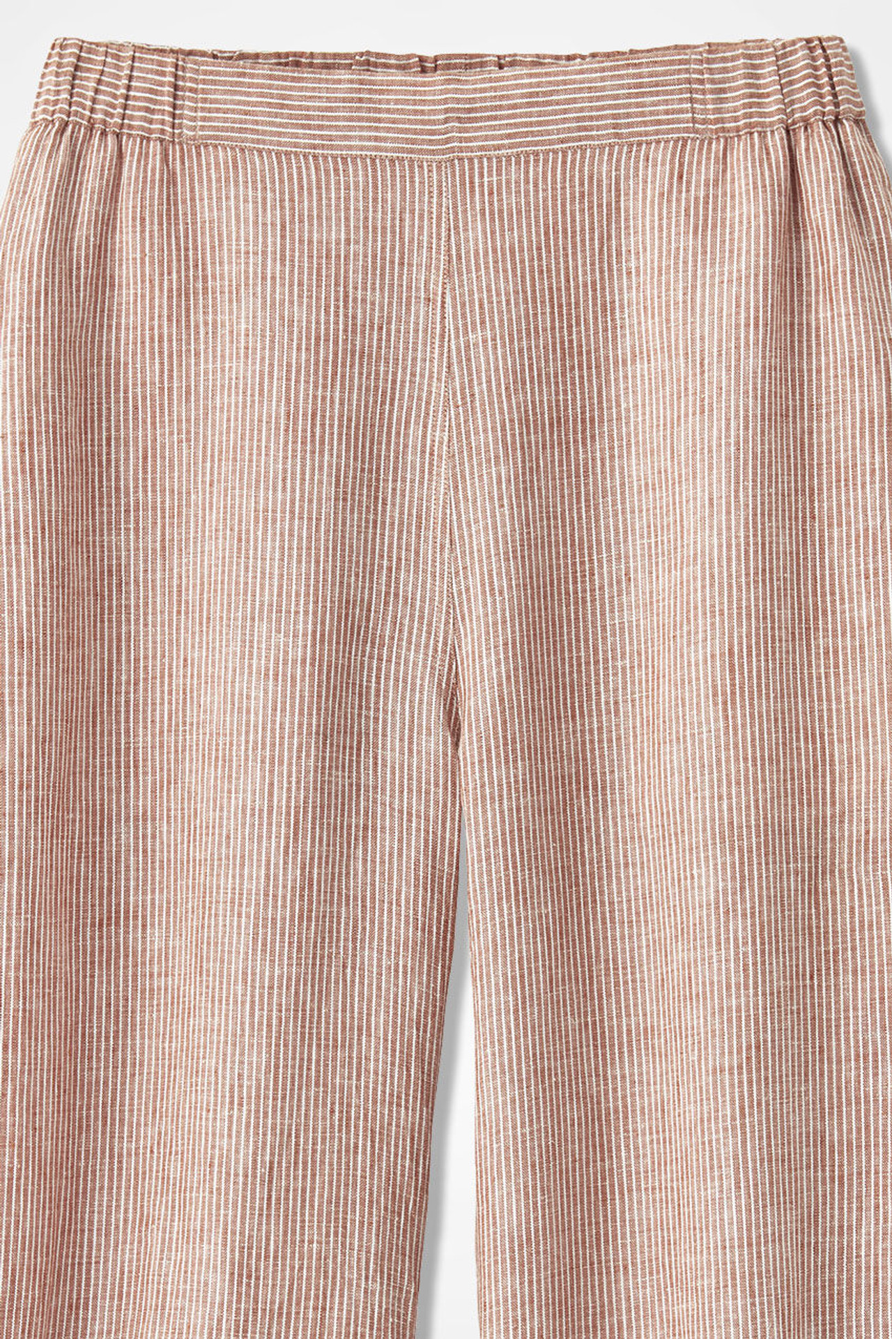 Striped Linen Wide-Leg Crops