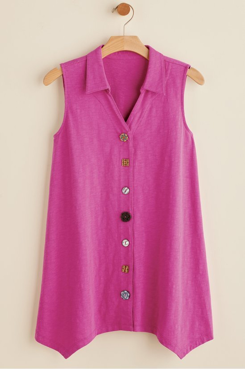 Danielle Button Sleeveless Tunic