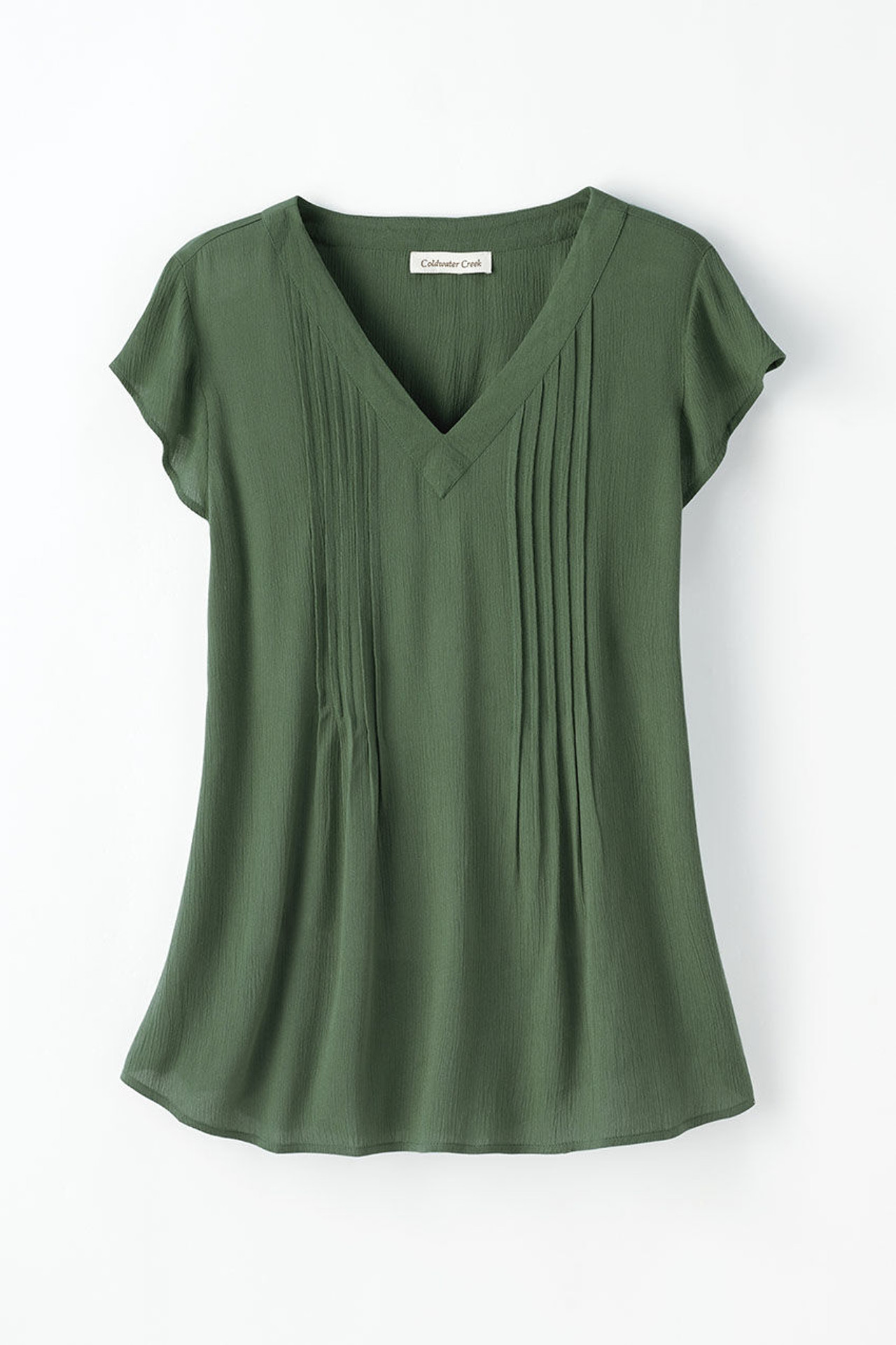 Solstice Tuck-and-Release Cap-Sleeve Blouse