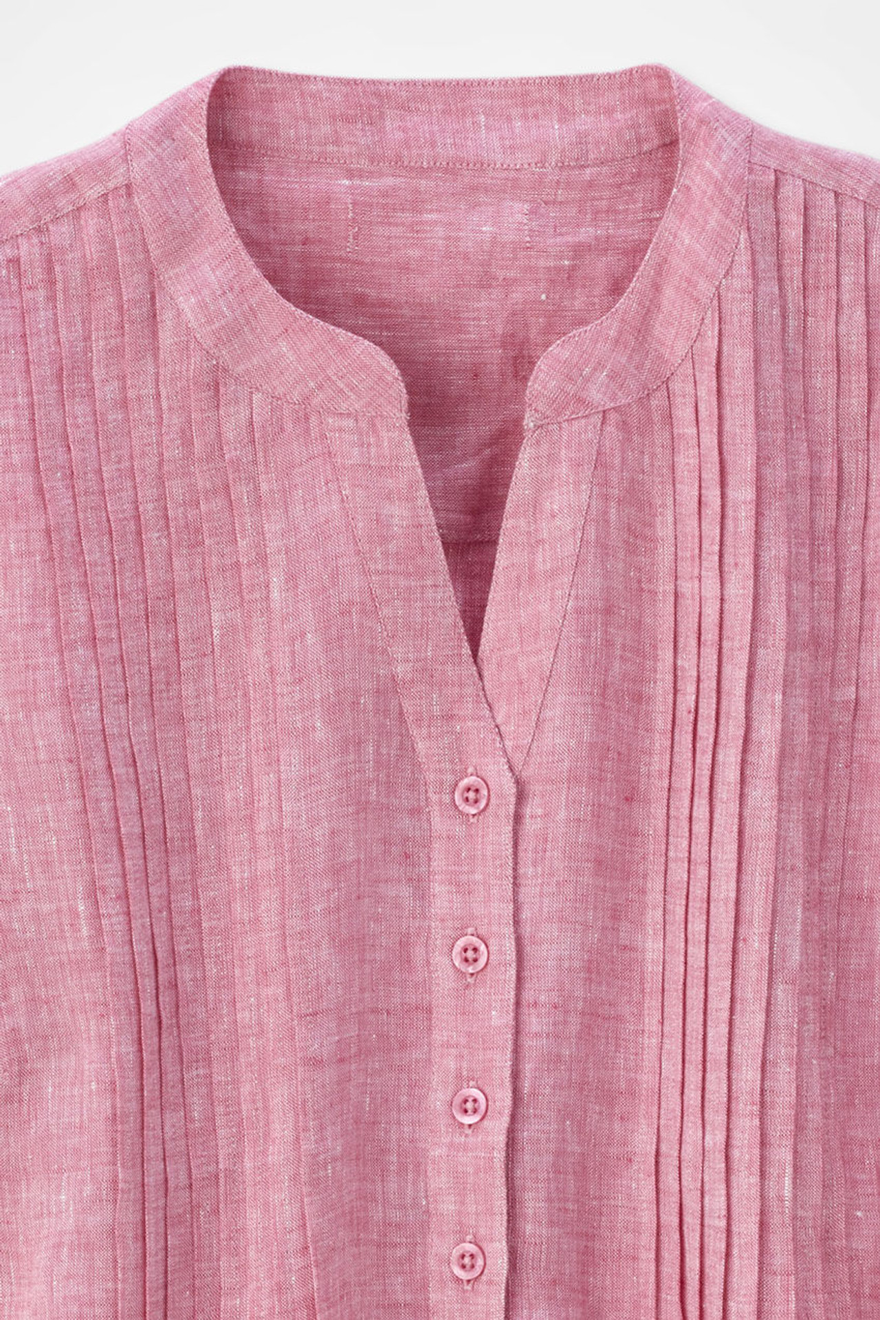 S/S Linen Tuck & Release Blouse