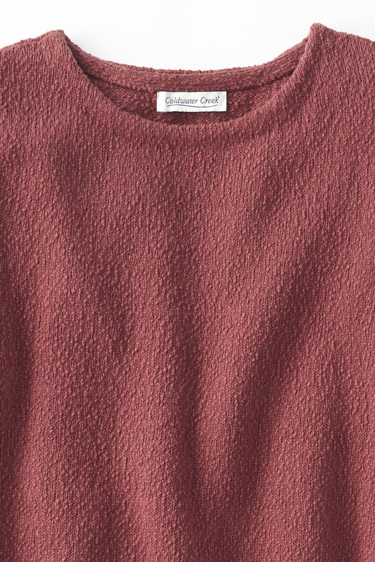 Cotton Slub Balletneck Sweater