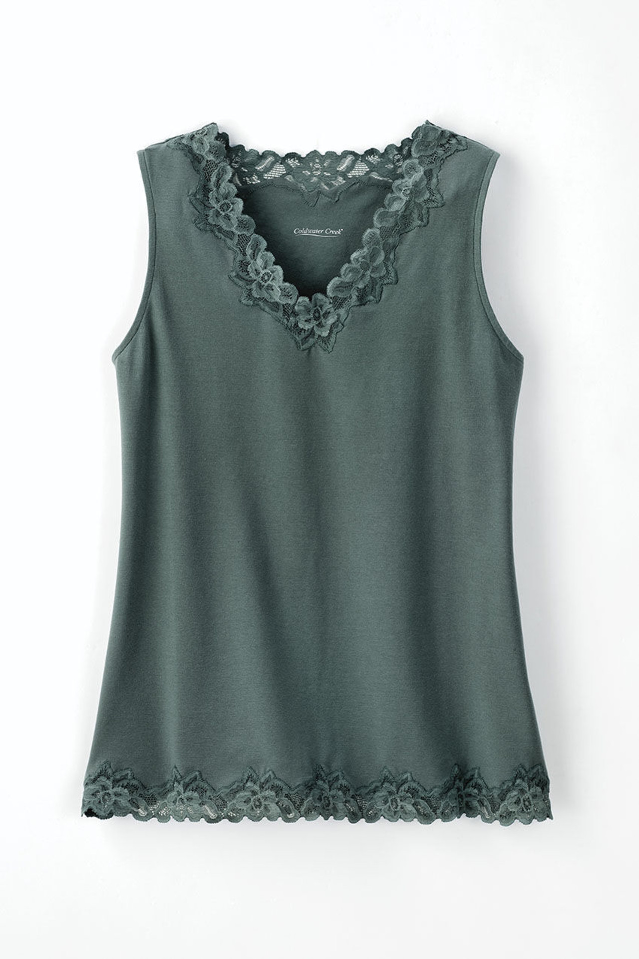 Longer Length Double Lace Tank