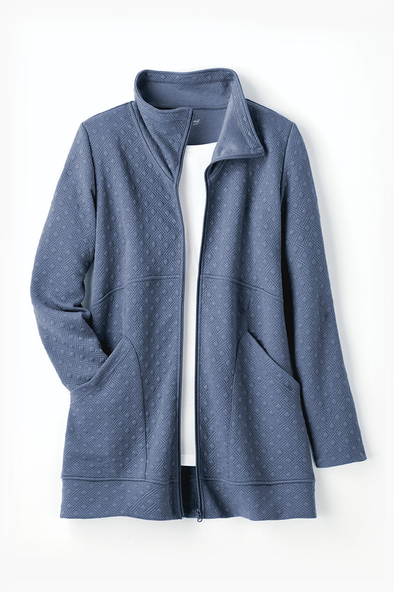 Textured Jacquard Zip Jacket