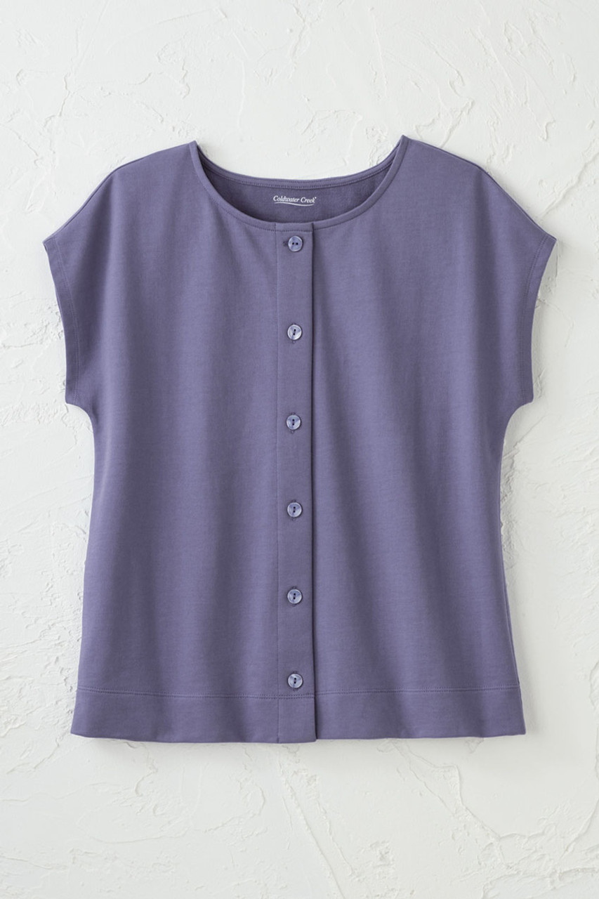 Boxy Button-Front Tee