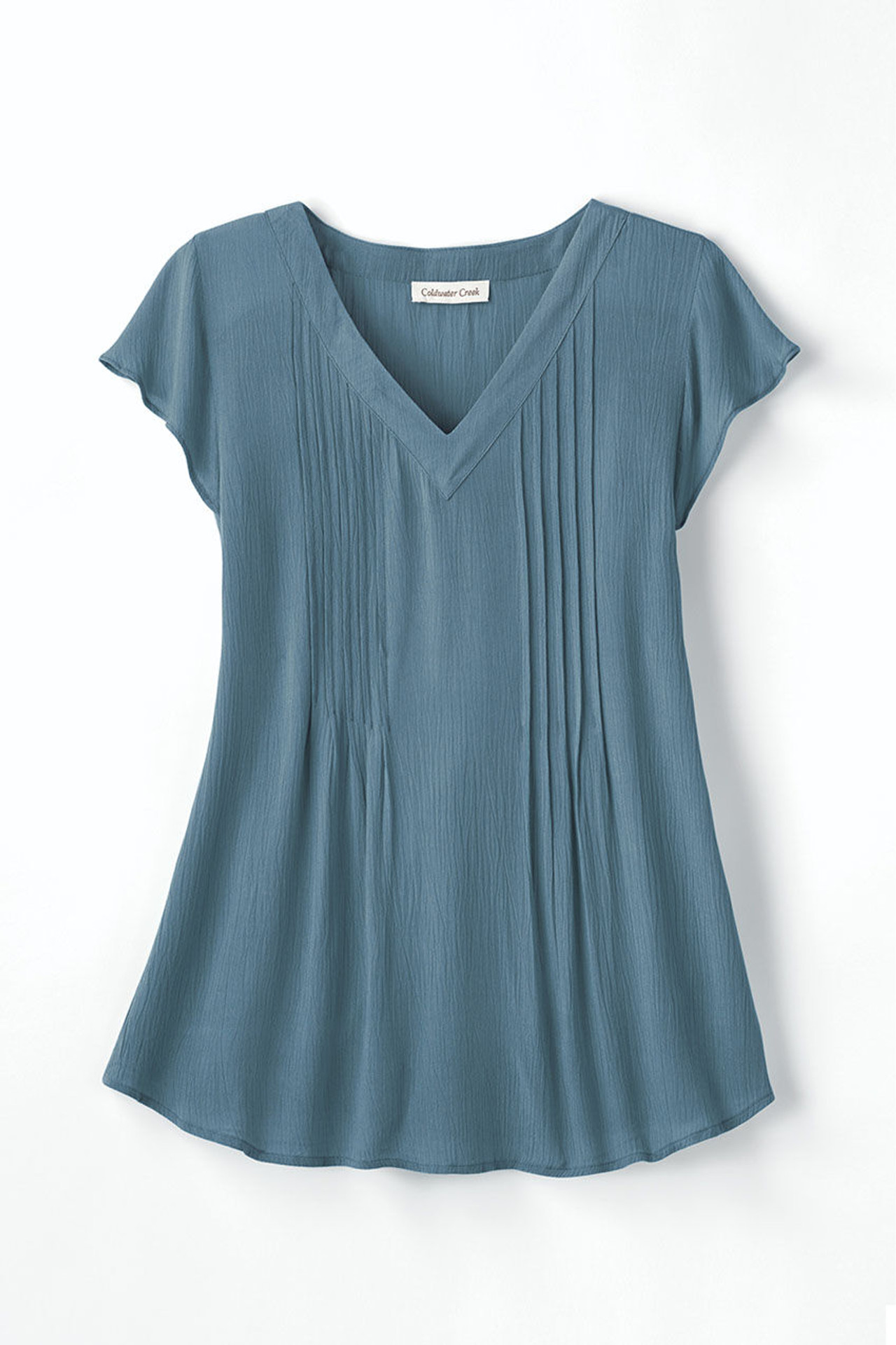 Solstice Tuck-and-Release Cap-Sleeve Blouse