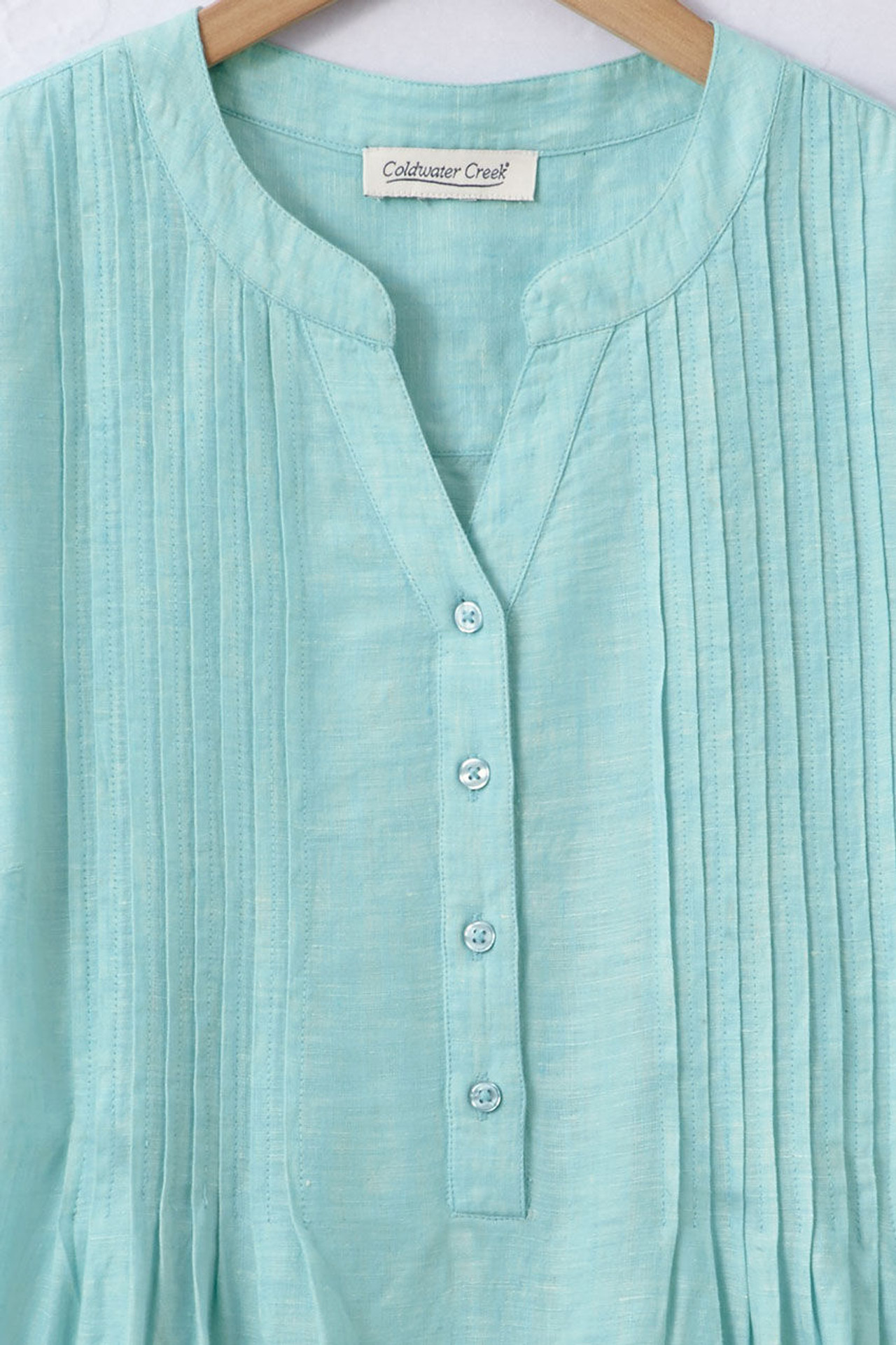 S/S Linen Tuck & Release Blouse