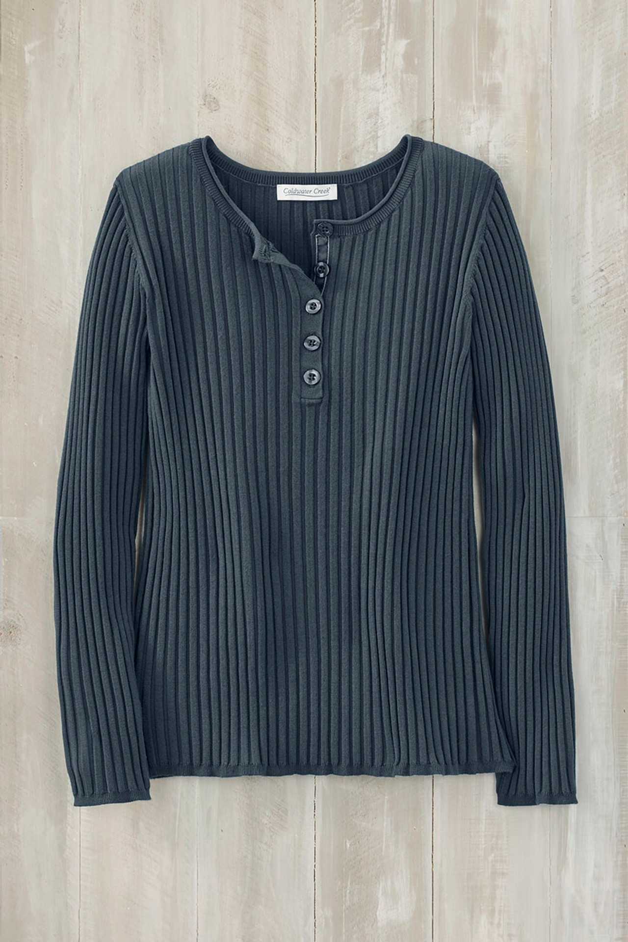 Ribbed Henley Sweater