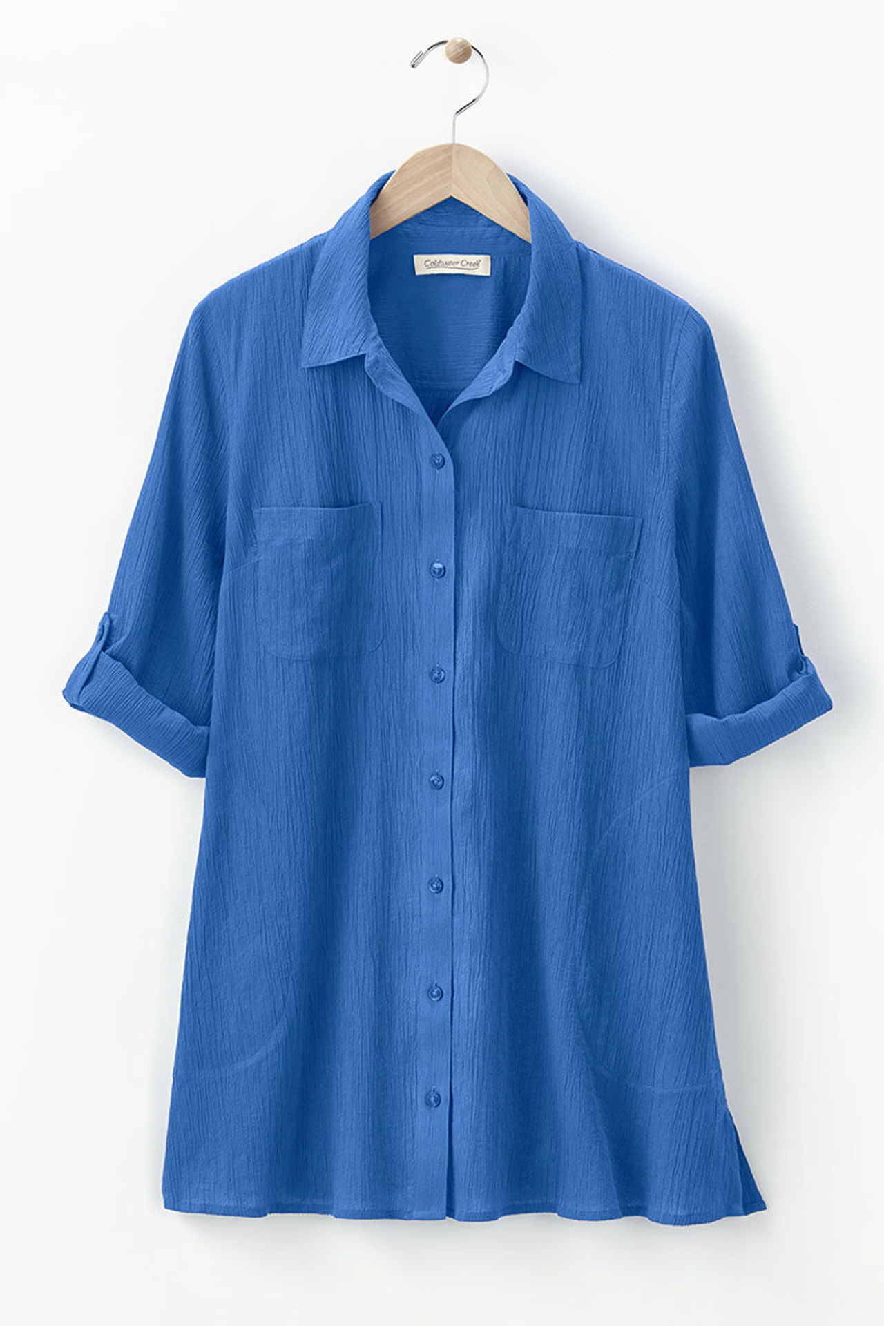 Crinkle Cotton Camp Shirt