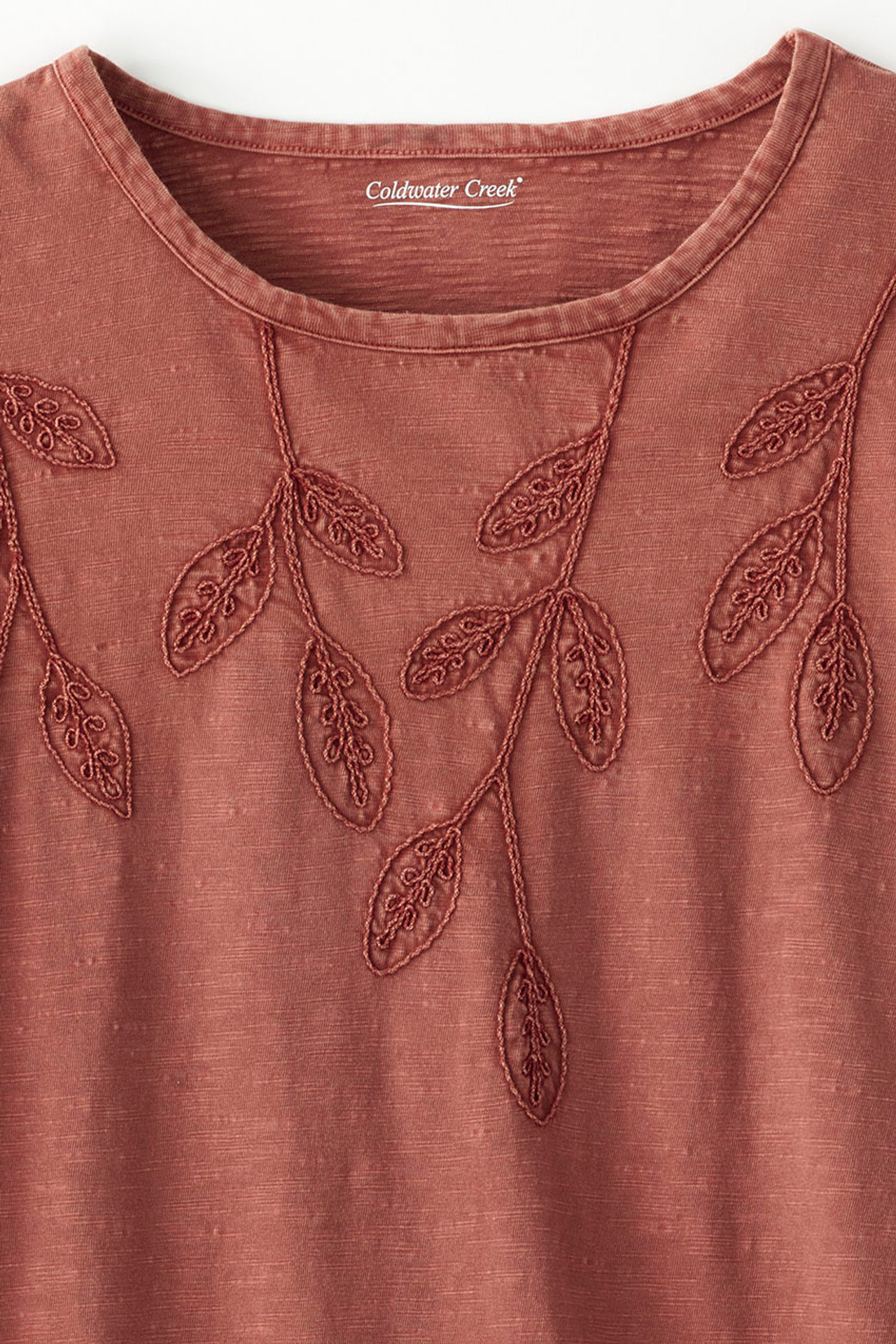Leaf Embroidered Tee