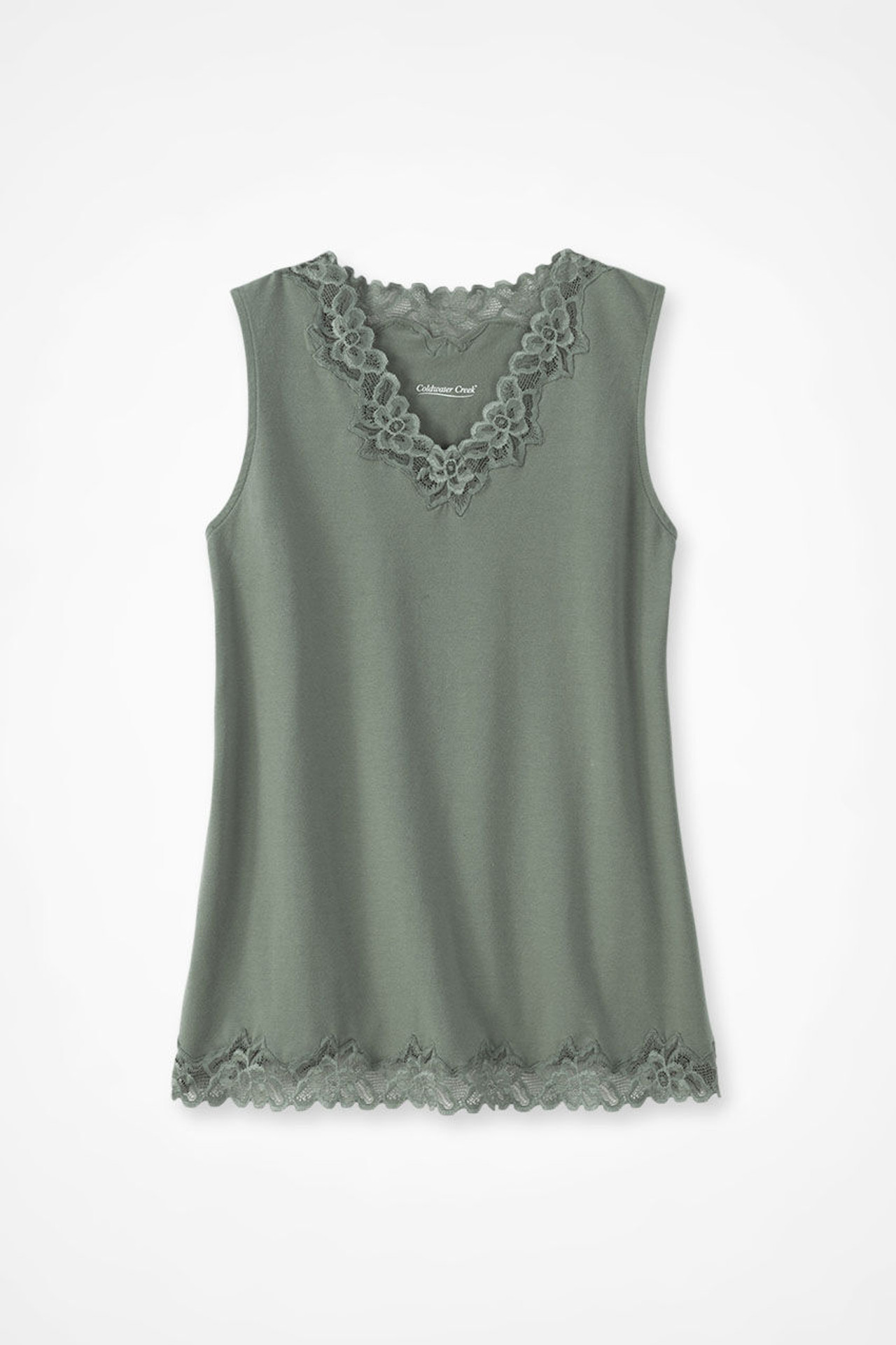 Longer Length Double Lace Tank