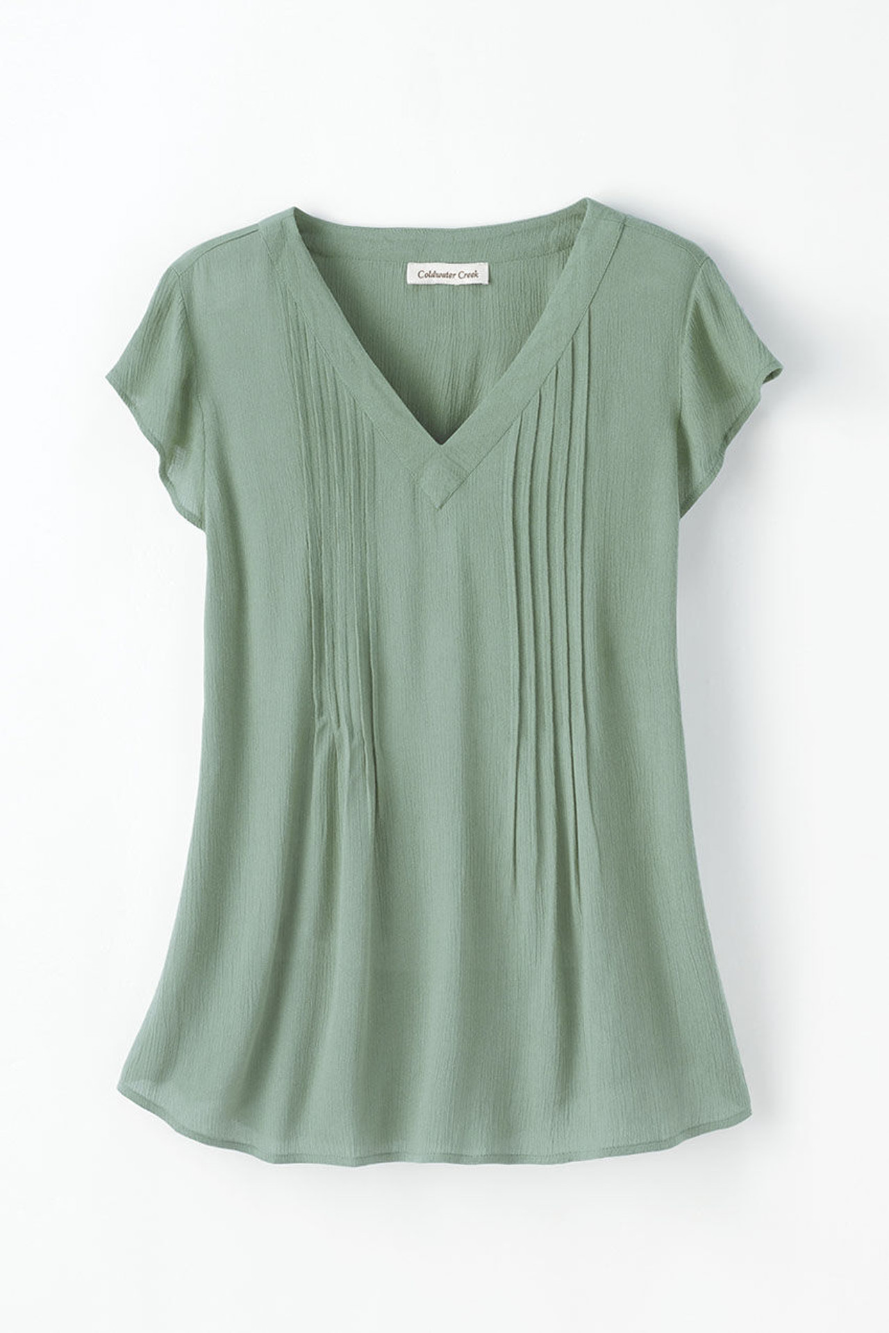 Solstice Tuck-and-Release Cap-Sleeve Blouse