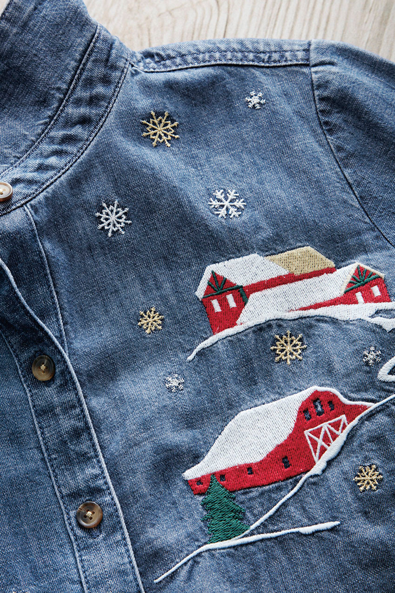 Snow Place Like Home Denim Shirt