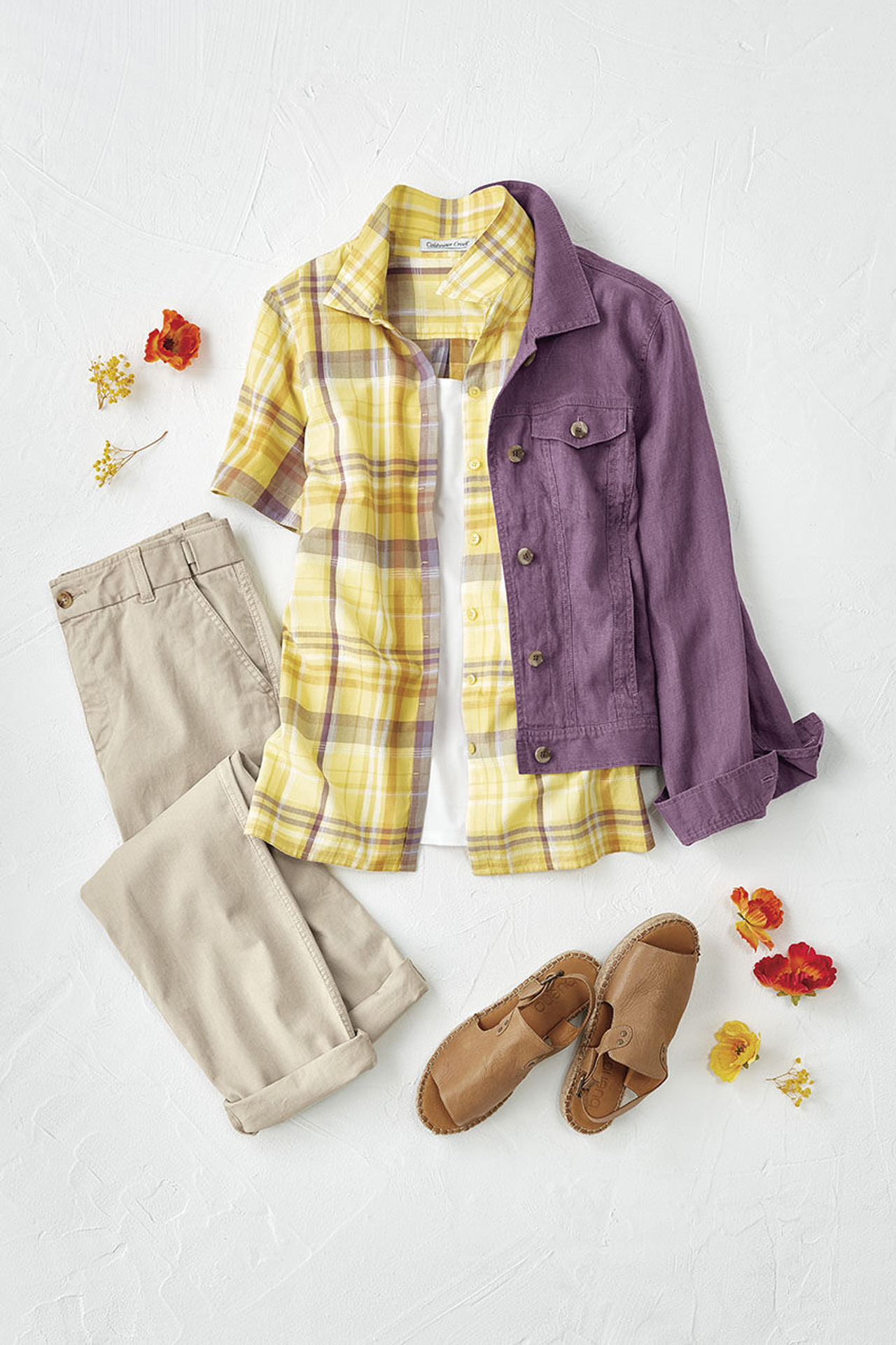 Madras Button-Front Shirt