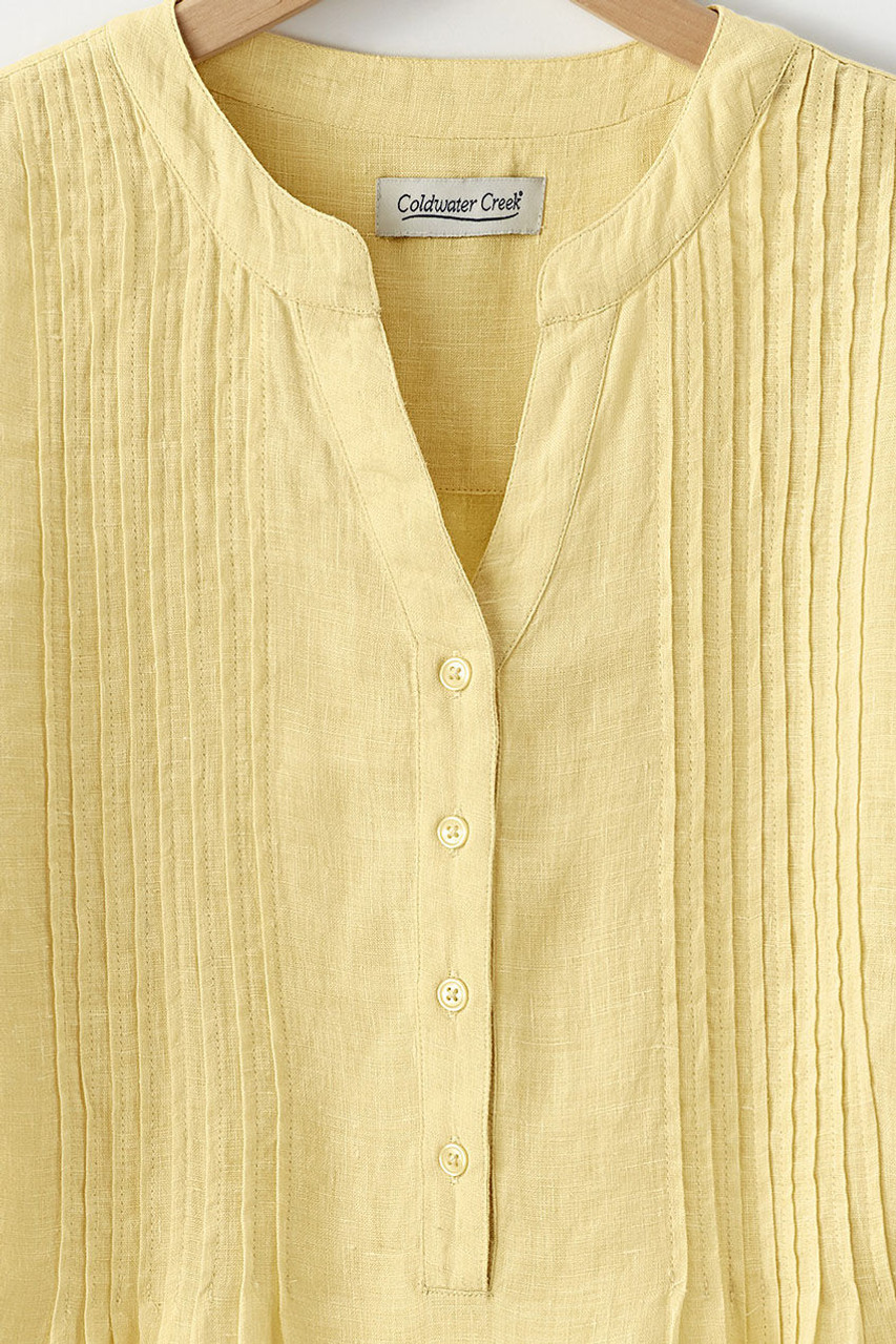 Linen Tuck-and-Release Blouse