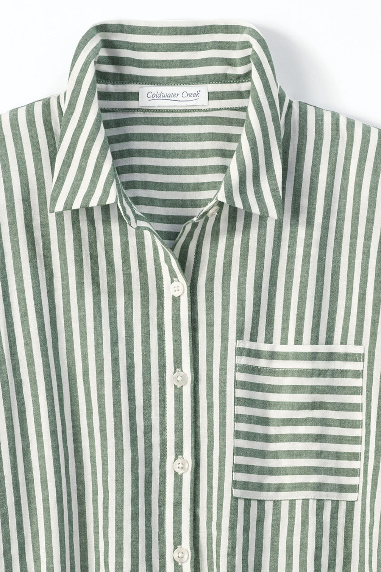 Crinkle Cotton Striped Long-Sleeve Shirt