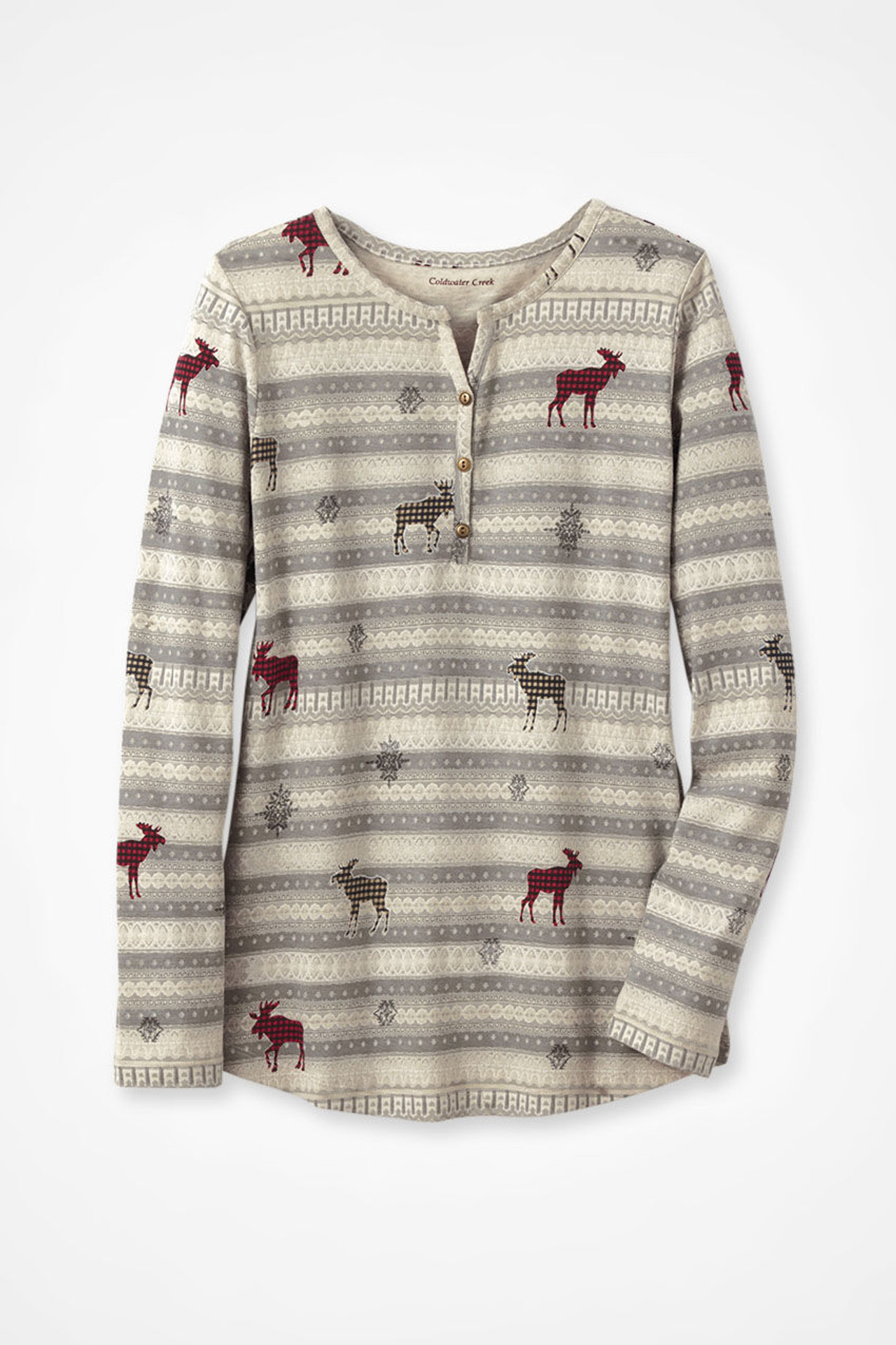 Fairsle Moose Henley Tee