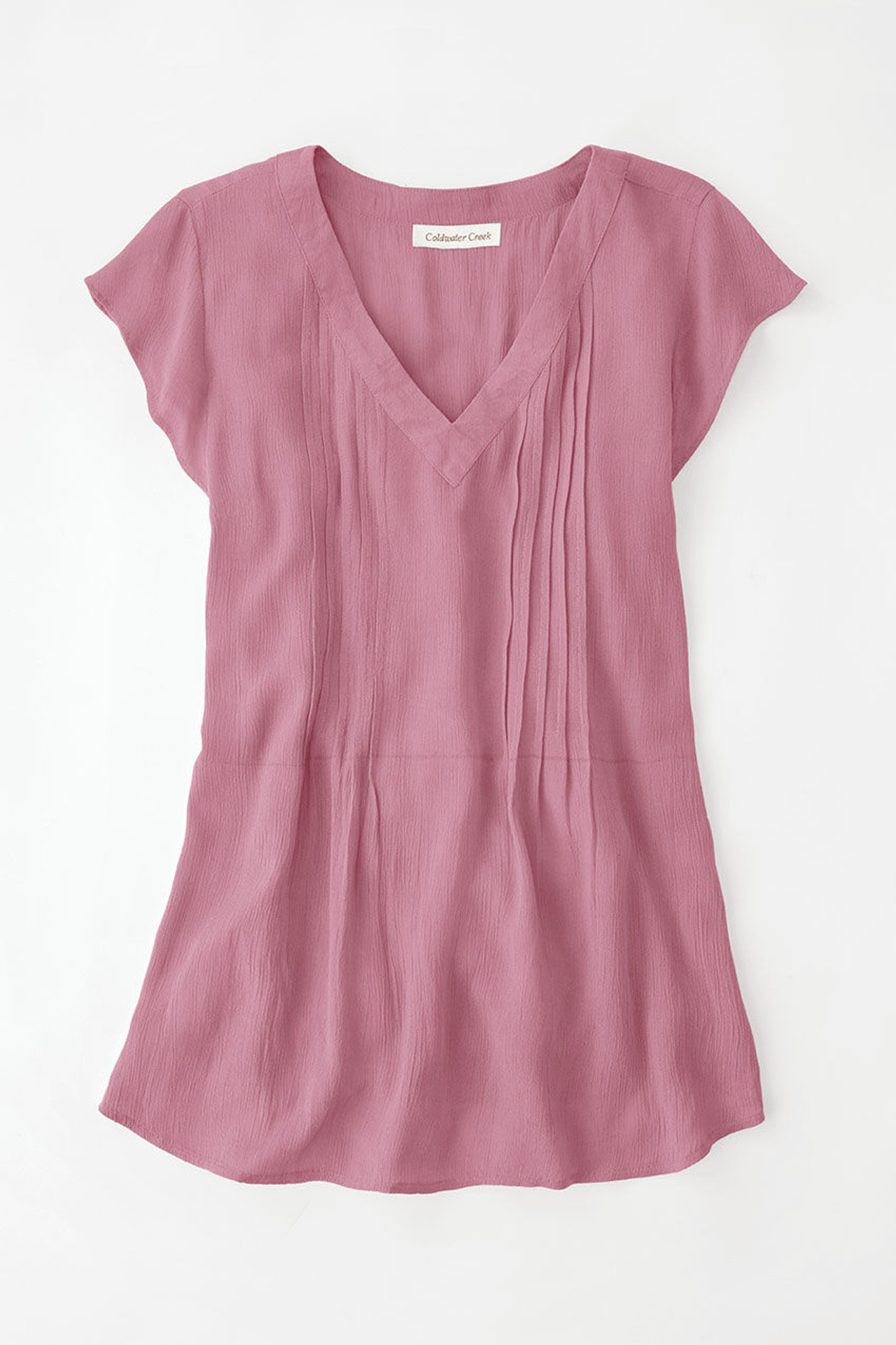 Solstice Tuck-and-Release Cap-Sleeve Blouse