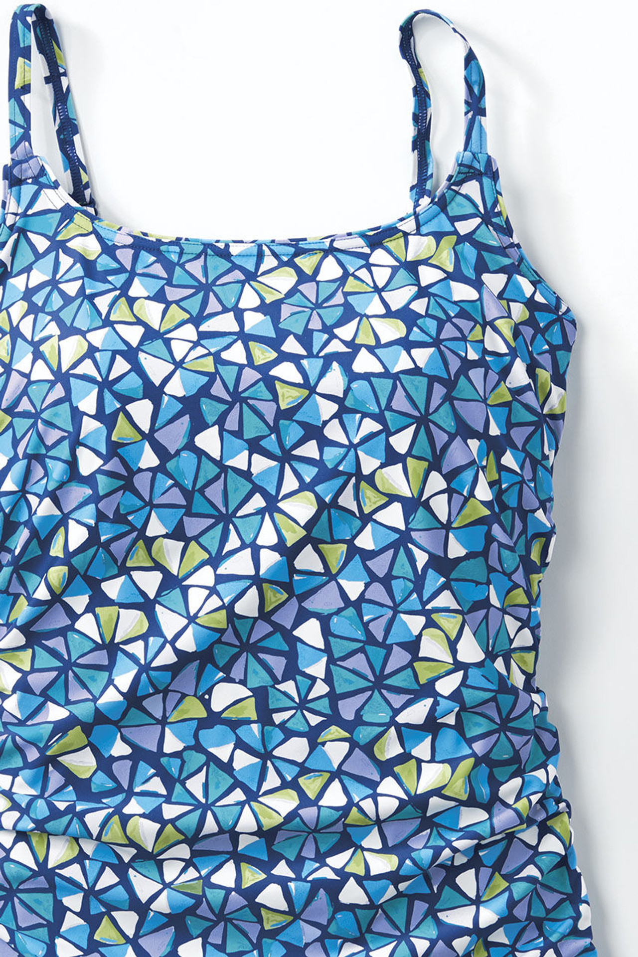 Mosaic Ruched Tankini Top