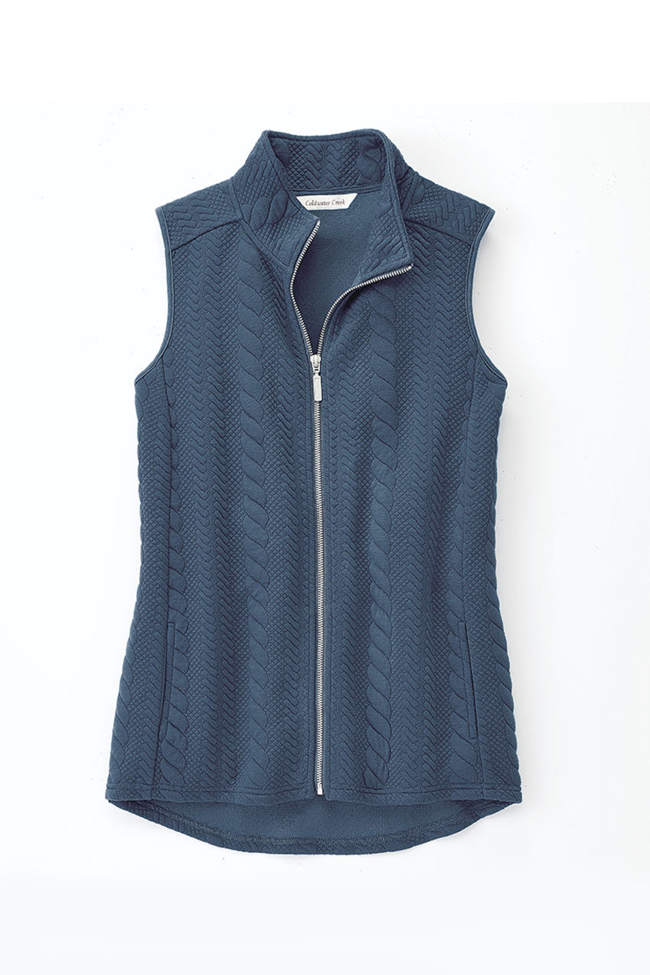 Curved Hem Cable Vest
