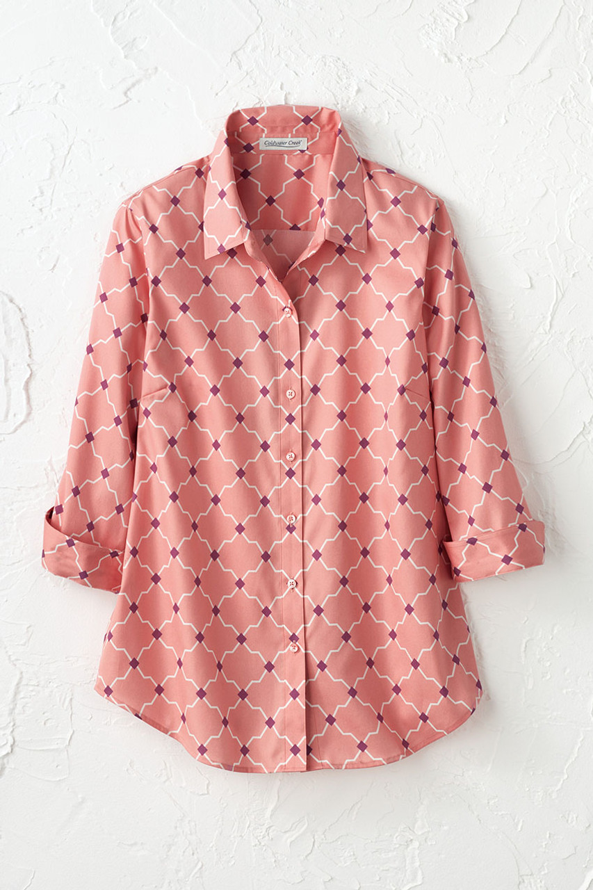 Timeless Trellis 3/4-Sleeve No-Iron Shirt