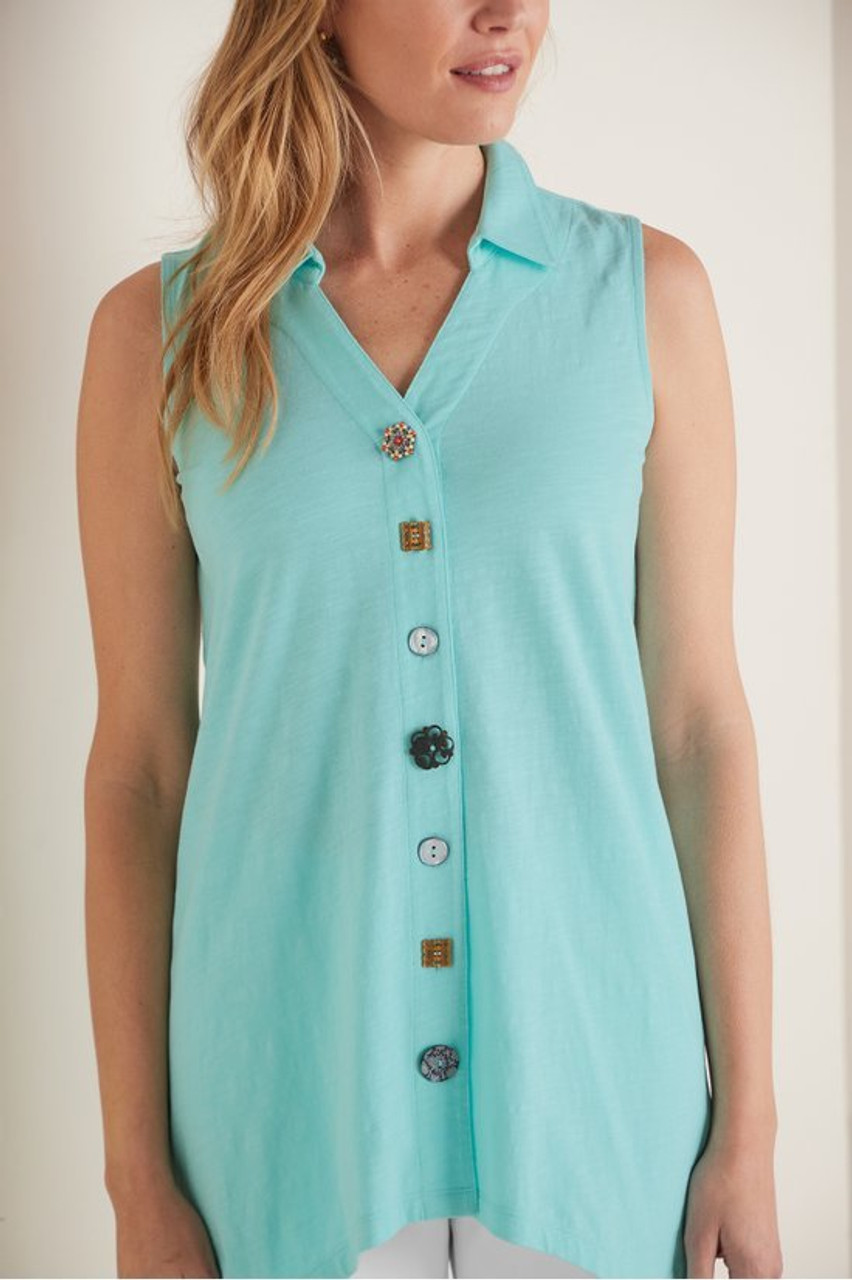 Danielle Button Sleeveless Tunic