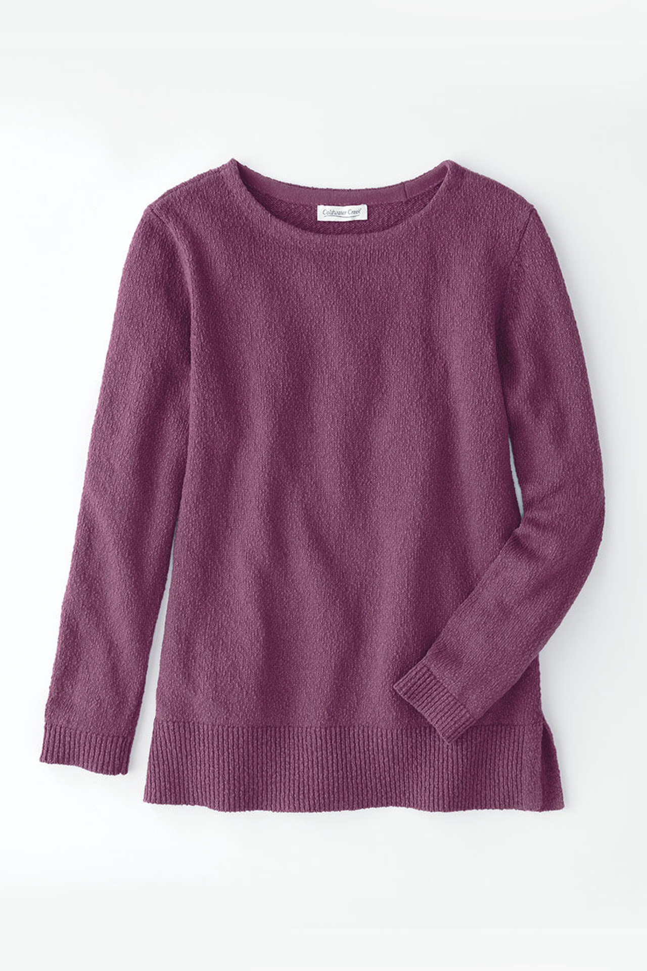 Cotton Slub Balletneck Sweater