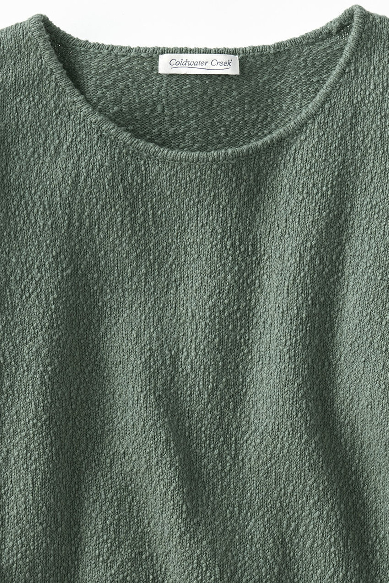 Cotton Slub Scoopneck Sweater