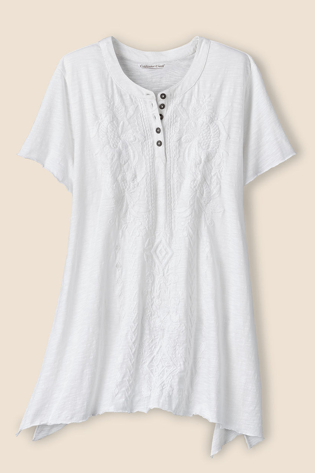 Tonal Embroidered Swing Tee