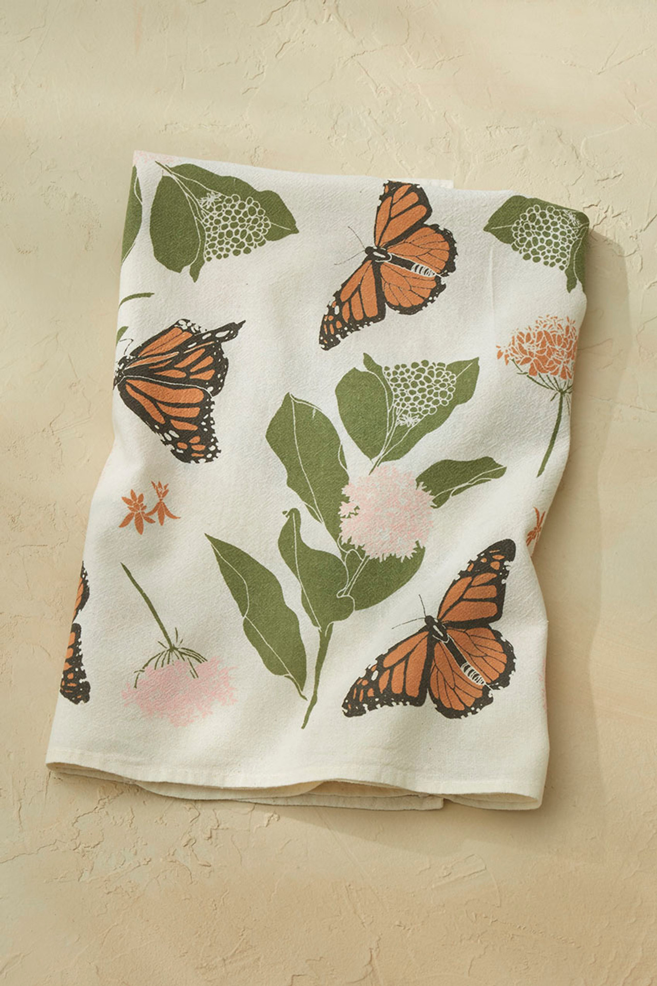 Monarchs and Milkweeds Flour Sack Towel