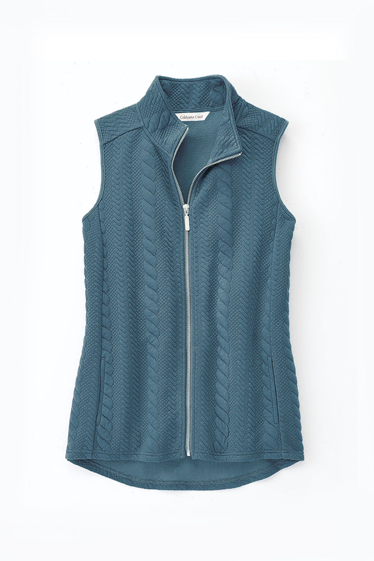 Curved Hem Cable Vest