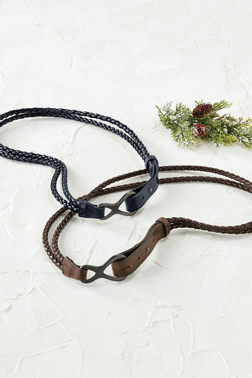 Braided Leather Sling Belt