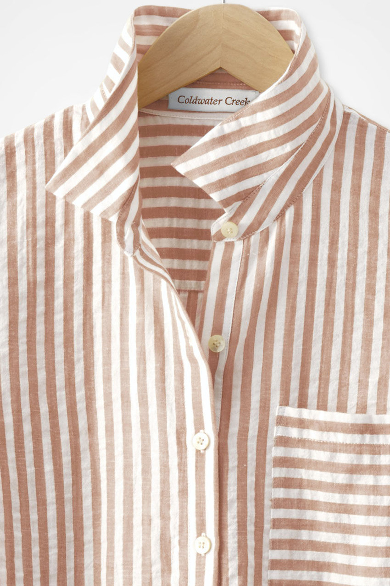 Crinkle Cotton Striped Long-Sleeve Shirt