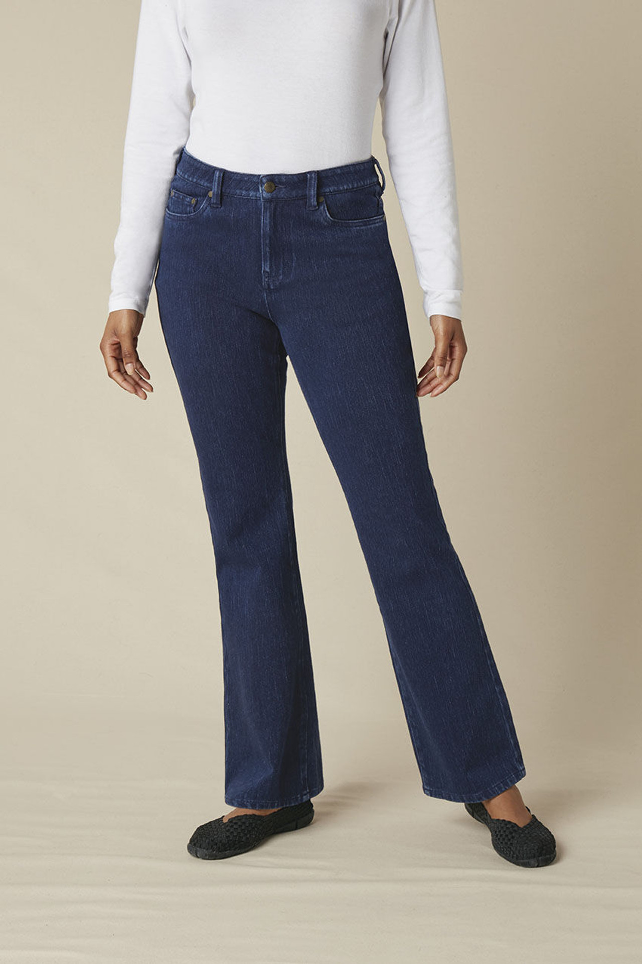 Knit Mid Rise Bootcut Jeans