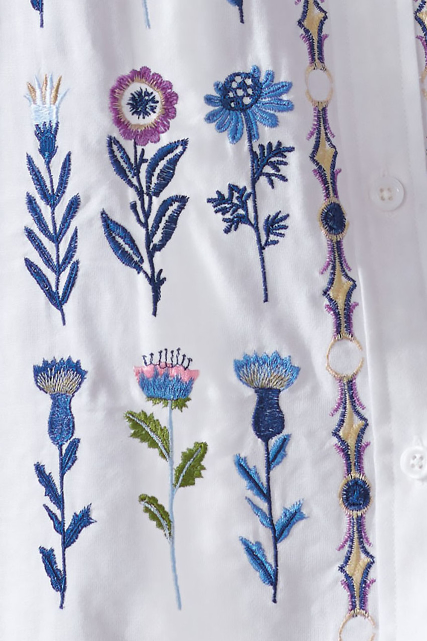 Wild Indigo Embroidered Big Shirt