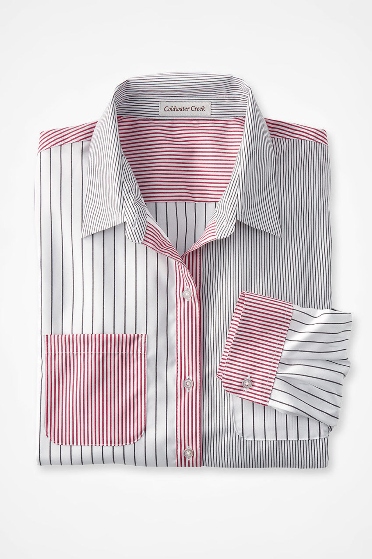 Mixed Stripe No-Iron Long-Sleeve Shirt