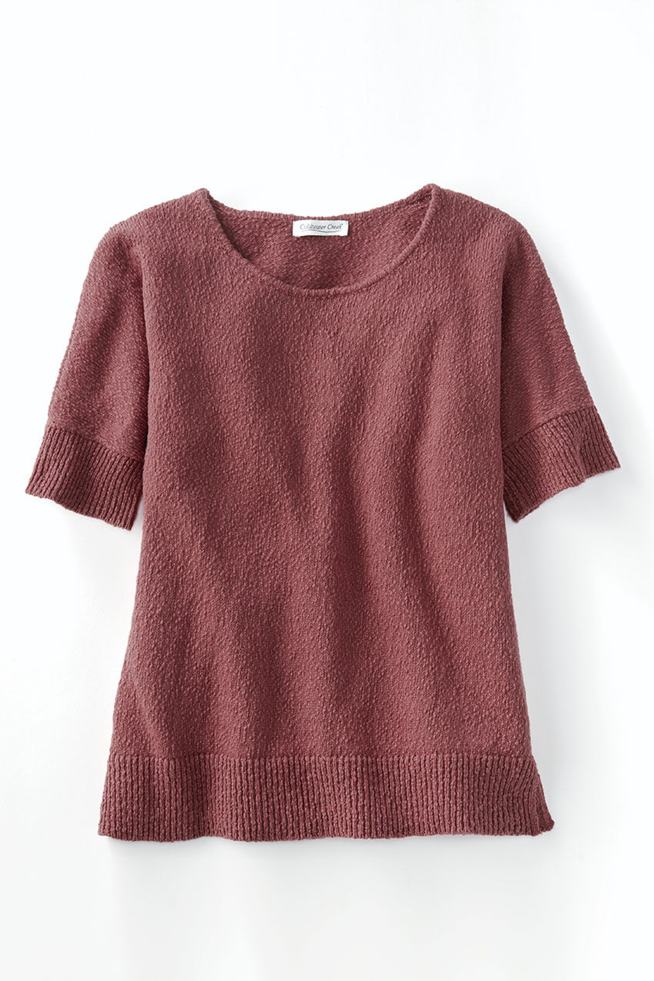 Cotton Slub Scoopneck Sweater