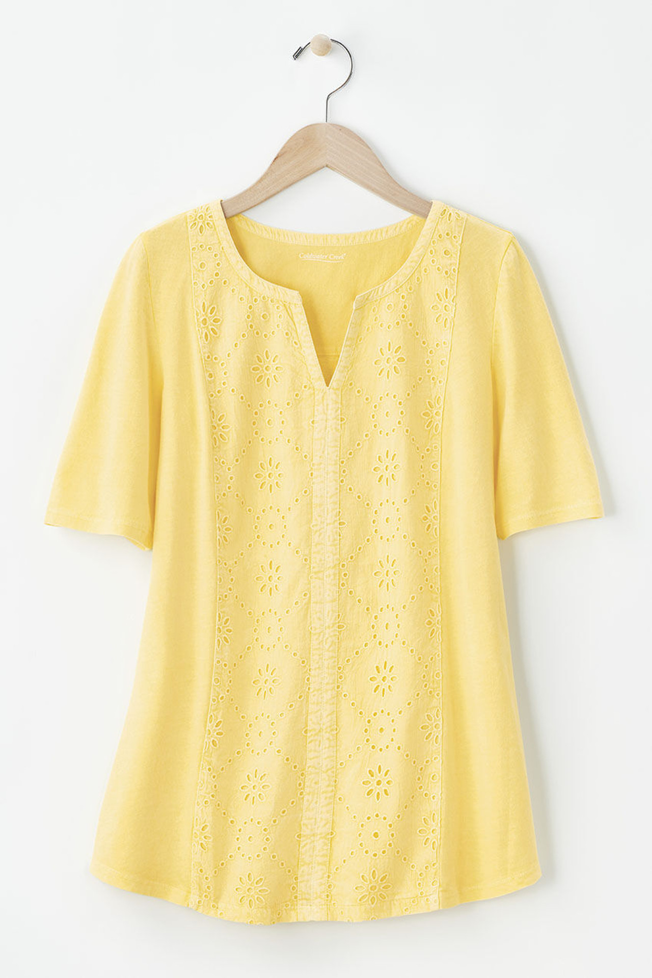 Eyelet Split-Neck Tunic