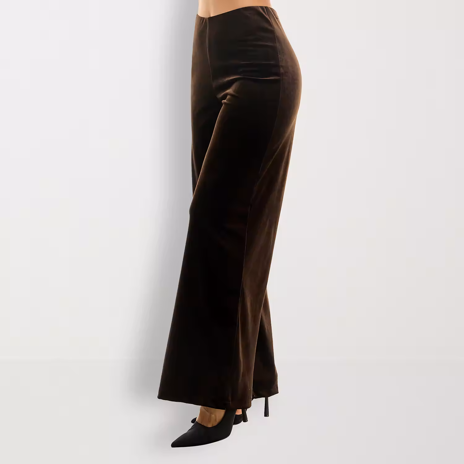 Premier Amour Velvet Womens Mid Rise Wide Leg Pull-On Pants