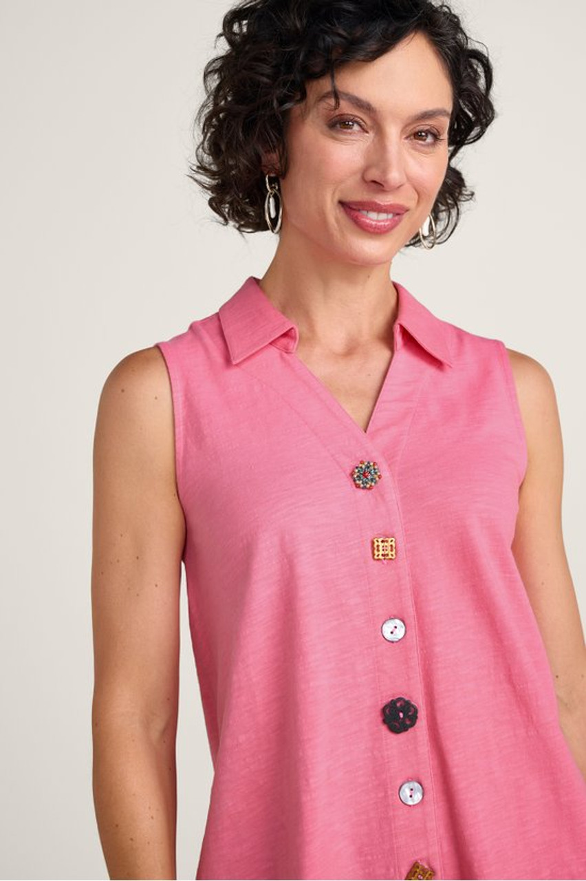 Danielle Button Sleeveless Tunic