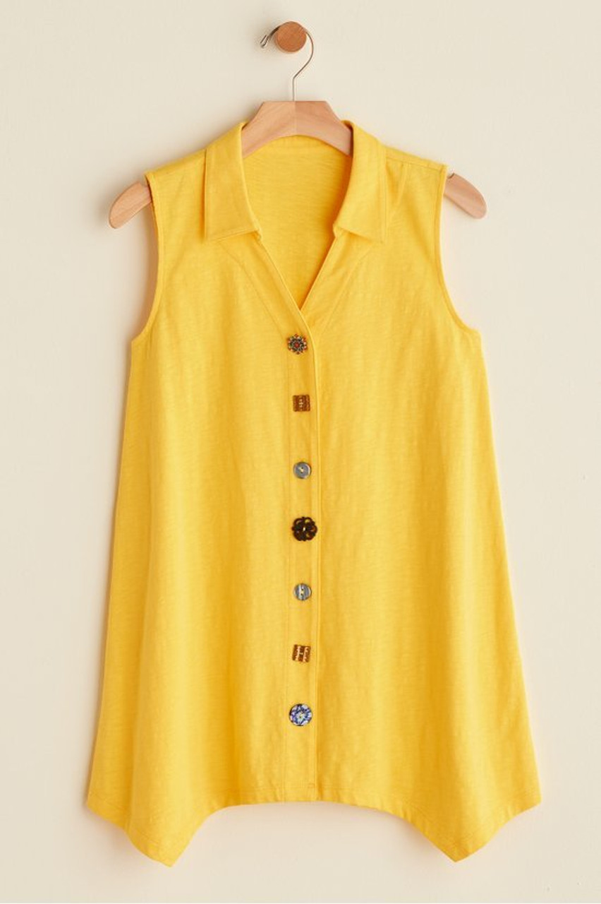 Danielle Button Sleeveless Tunic