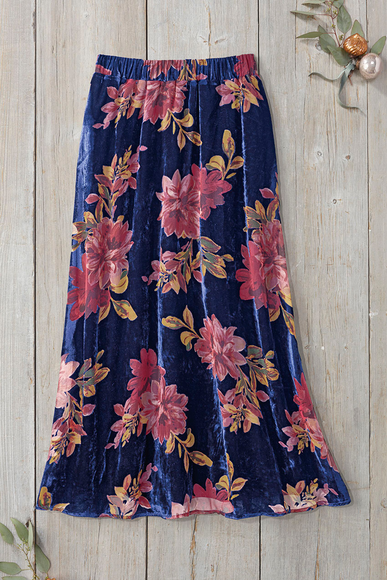 Midnight Vines Velvet Skirt
