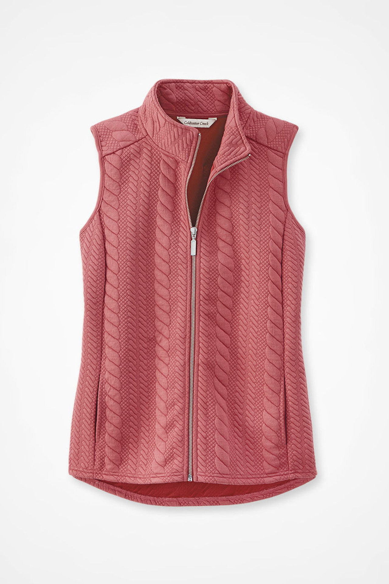 Curved Hem Cable Vest